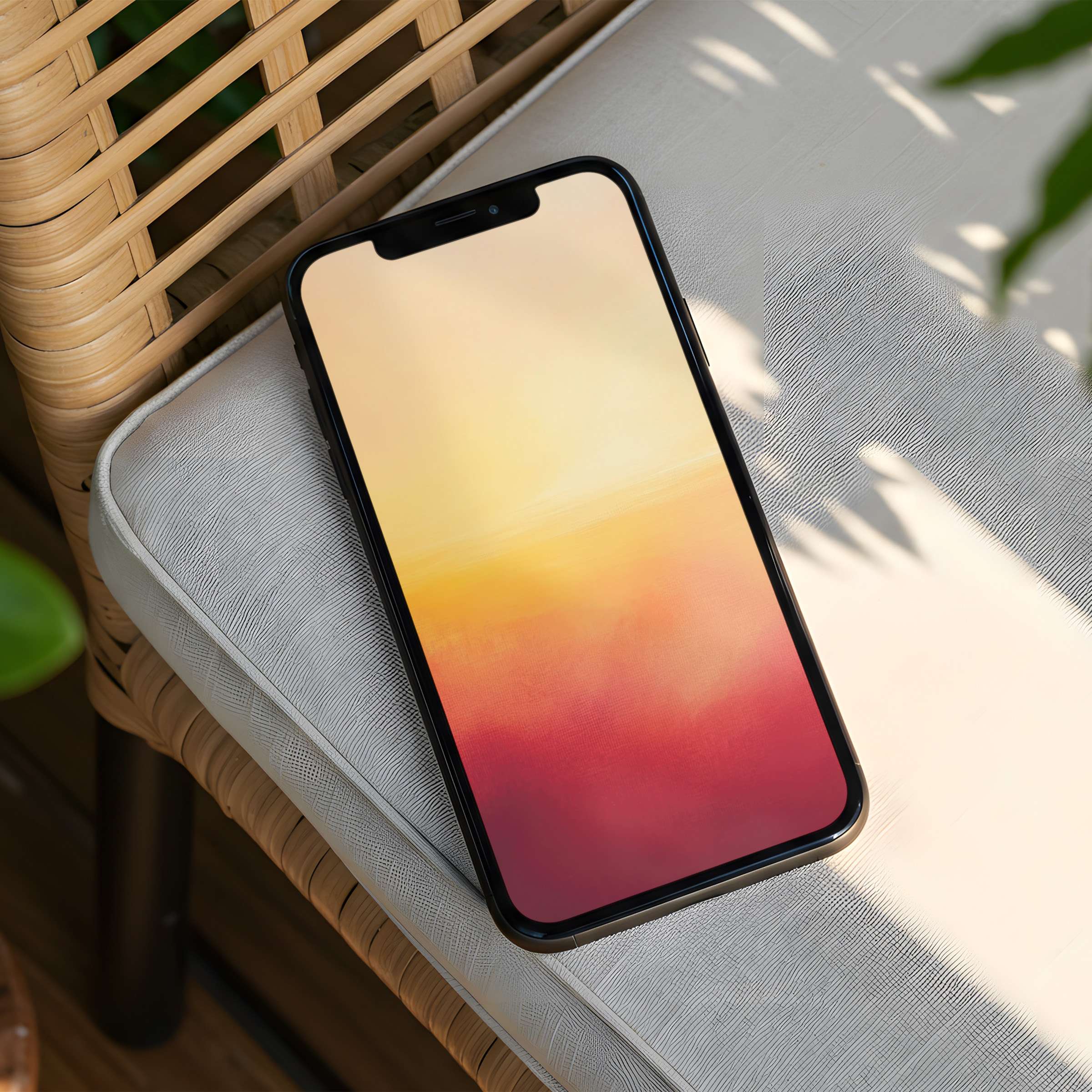 Elegant iPhone background featuring a serene sunset gradient for instant download, fitting both iPhone and Android phones beautifully
