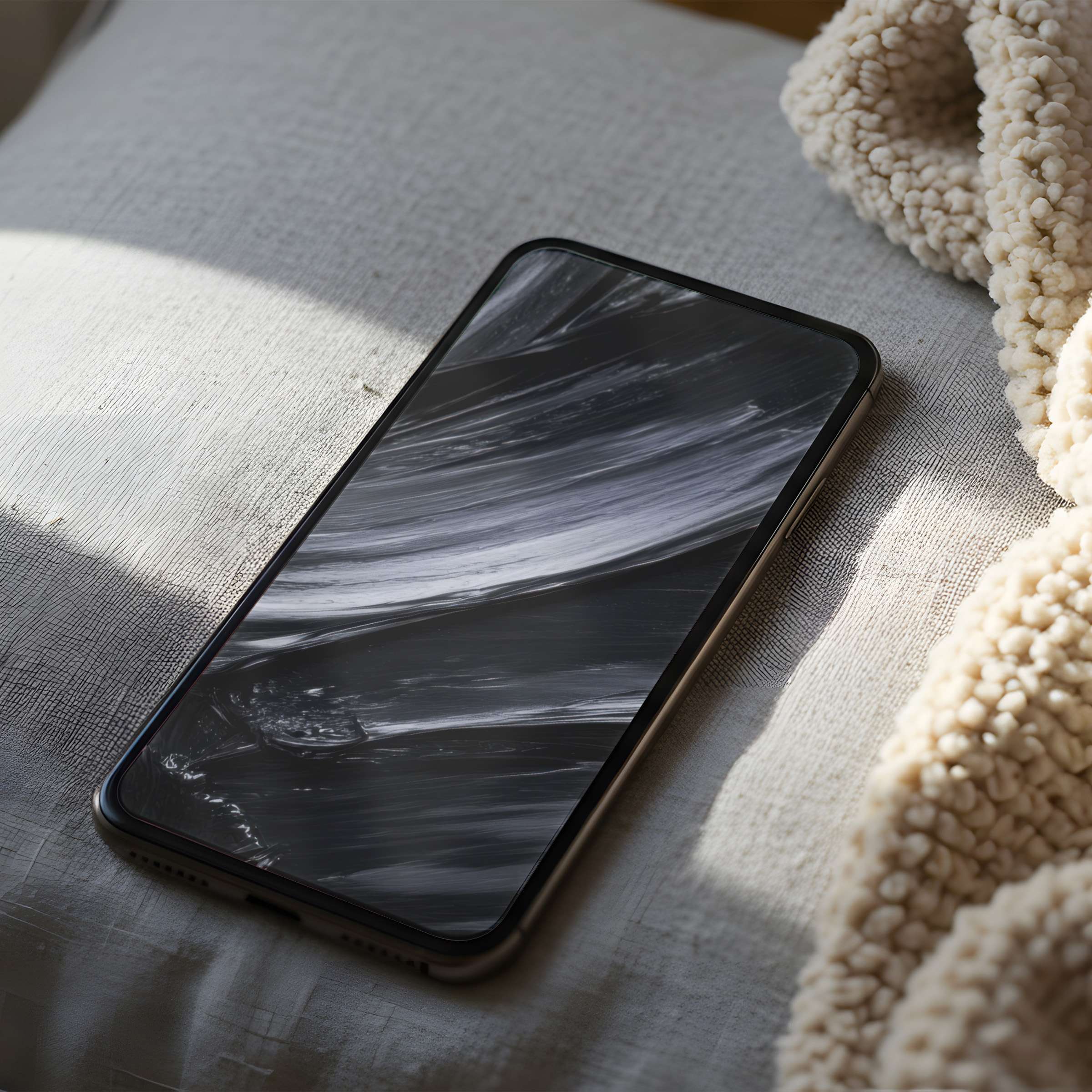 Elegant black and white abstract phone wallpaper enhances tranquility, suitable for iPhone and android, high resolution digital download