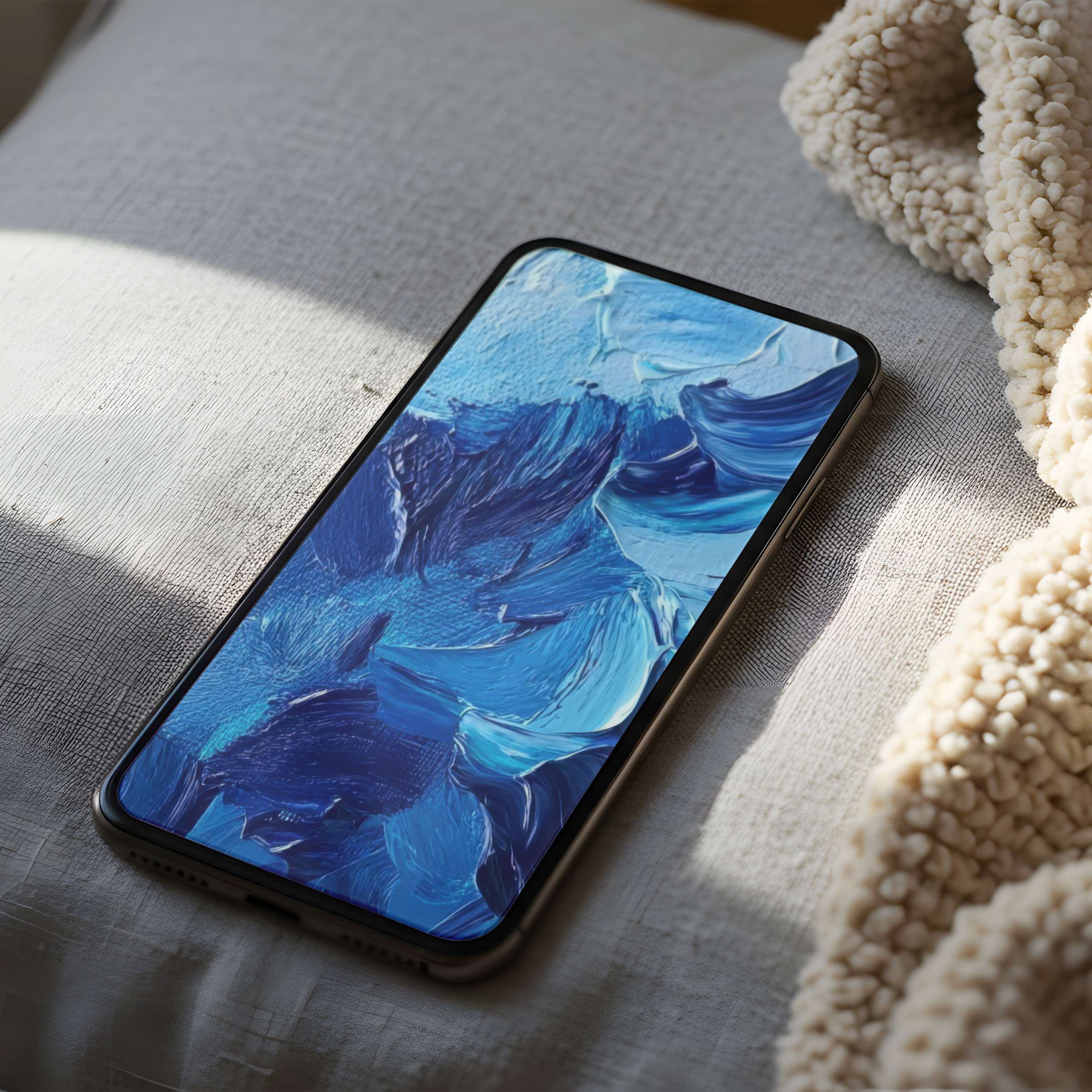 Elegant blue abstract phone wallpaper adds calm to any device, suitable for iPhone and Android, perfect high-resolution digital download