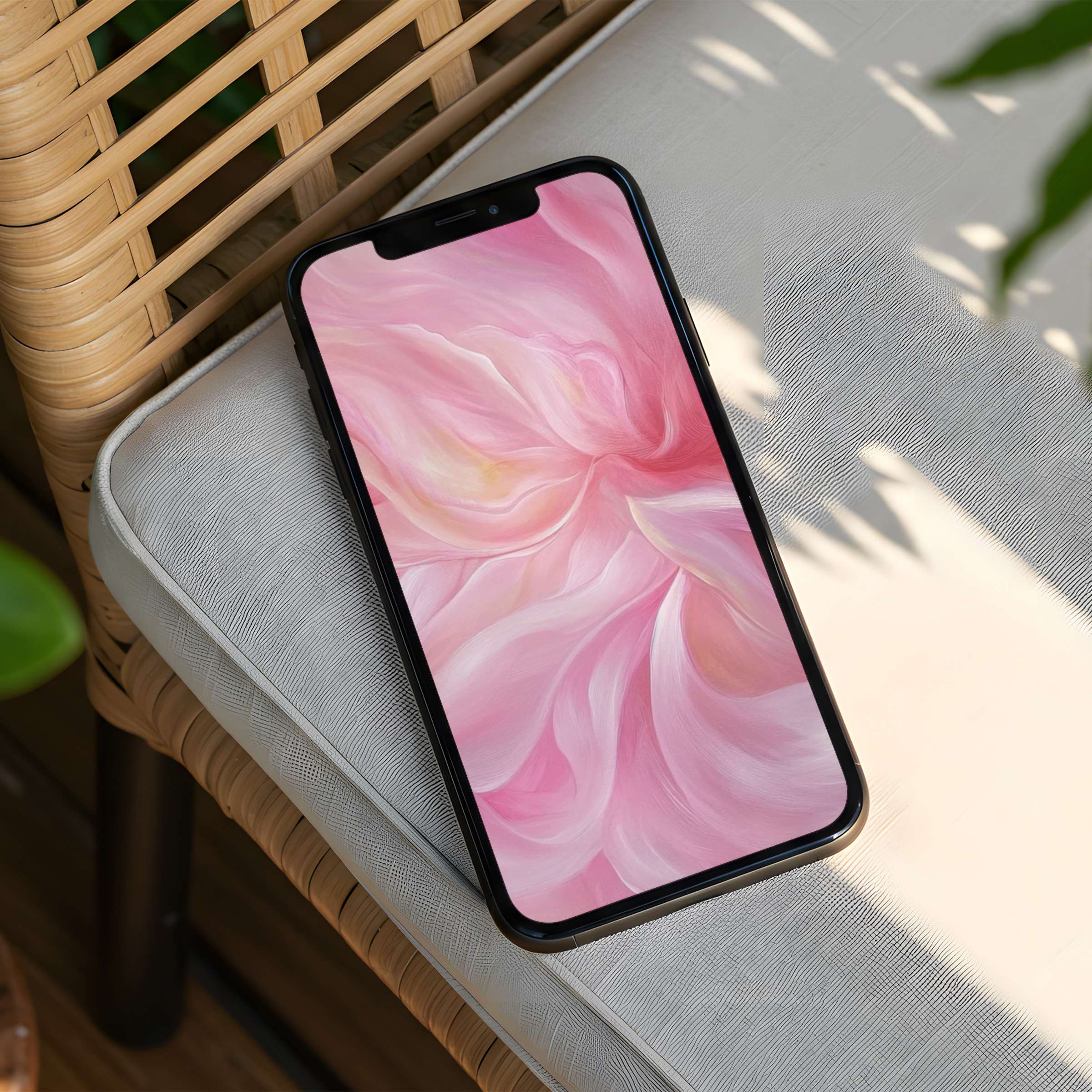 Elegant pink petal art iPhone background evokes calm and mindfulness perfect for any phone instant download for design lovers