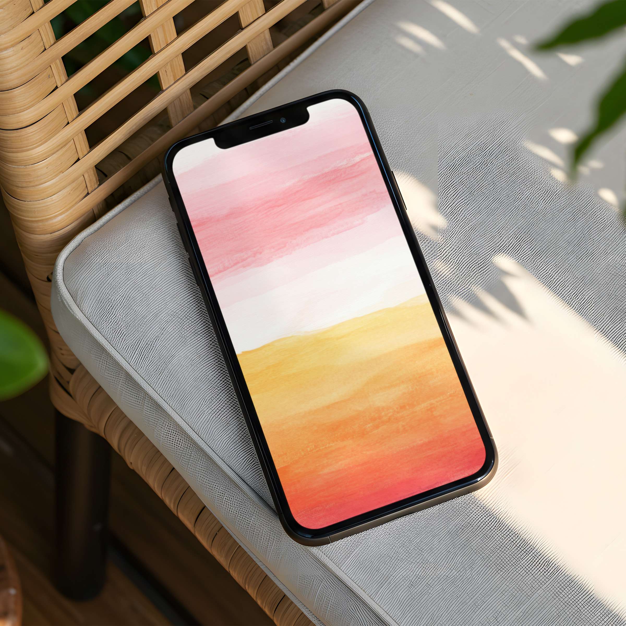 Elegant watercolor iPhone background in soothing pastels offers calm inspiration instant download fits any phone interior aesthetic