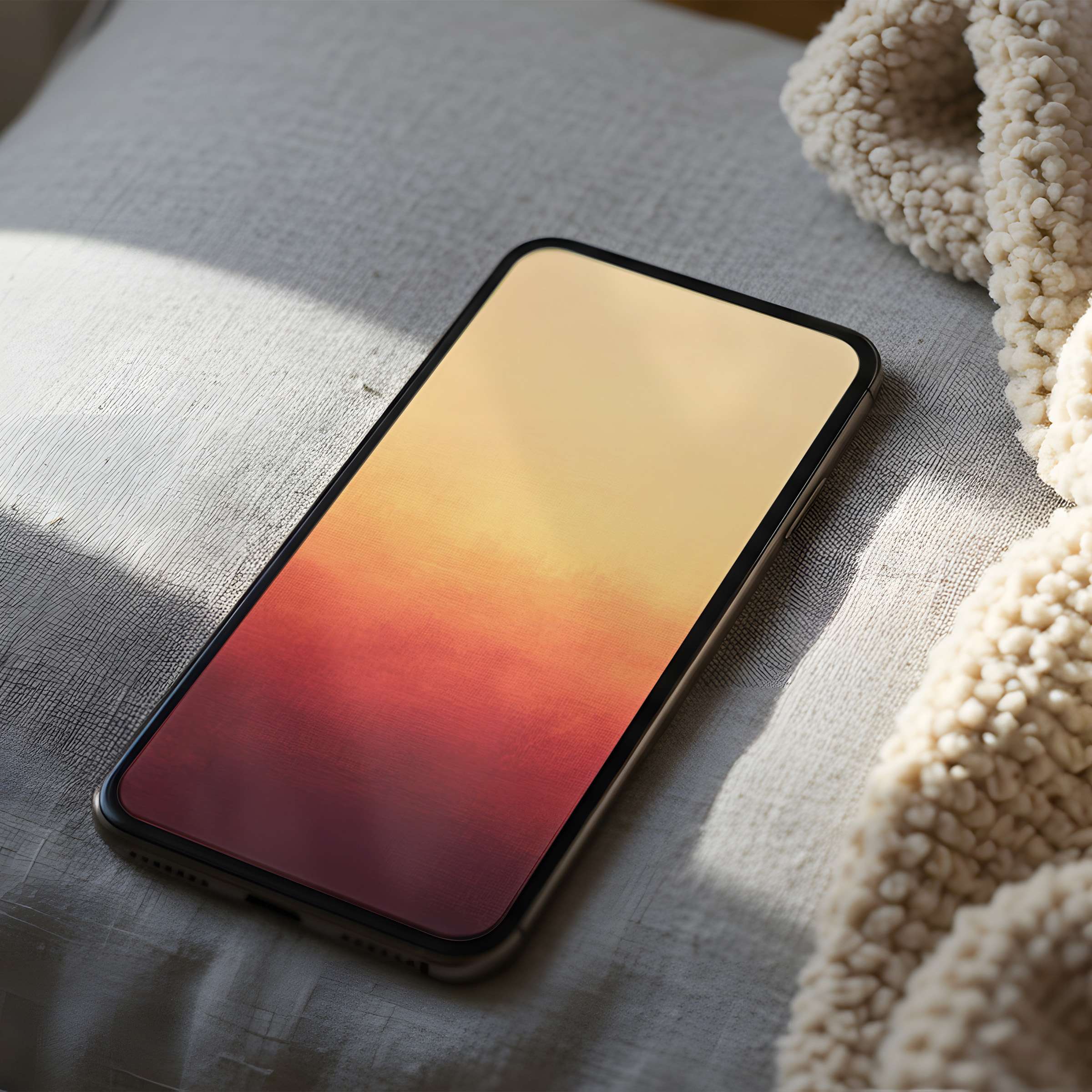 Elegant gradient phone wallpaper features calming hues of sunset red and gold on high resolution, perfect for iPhone and Android download