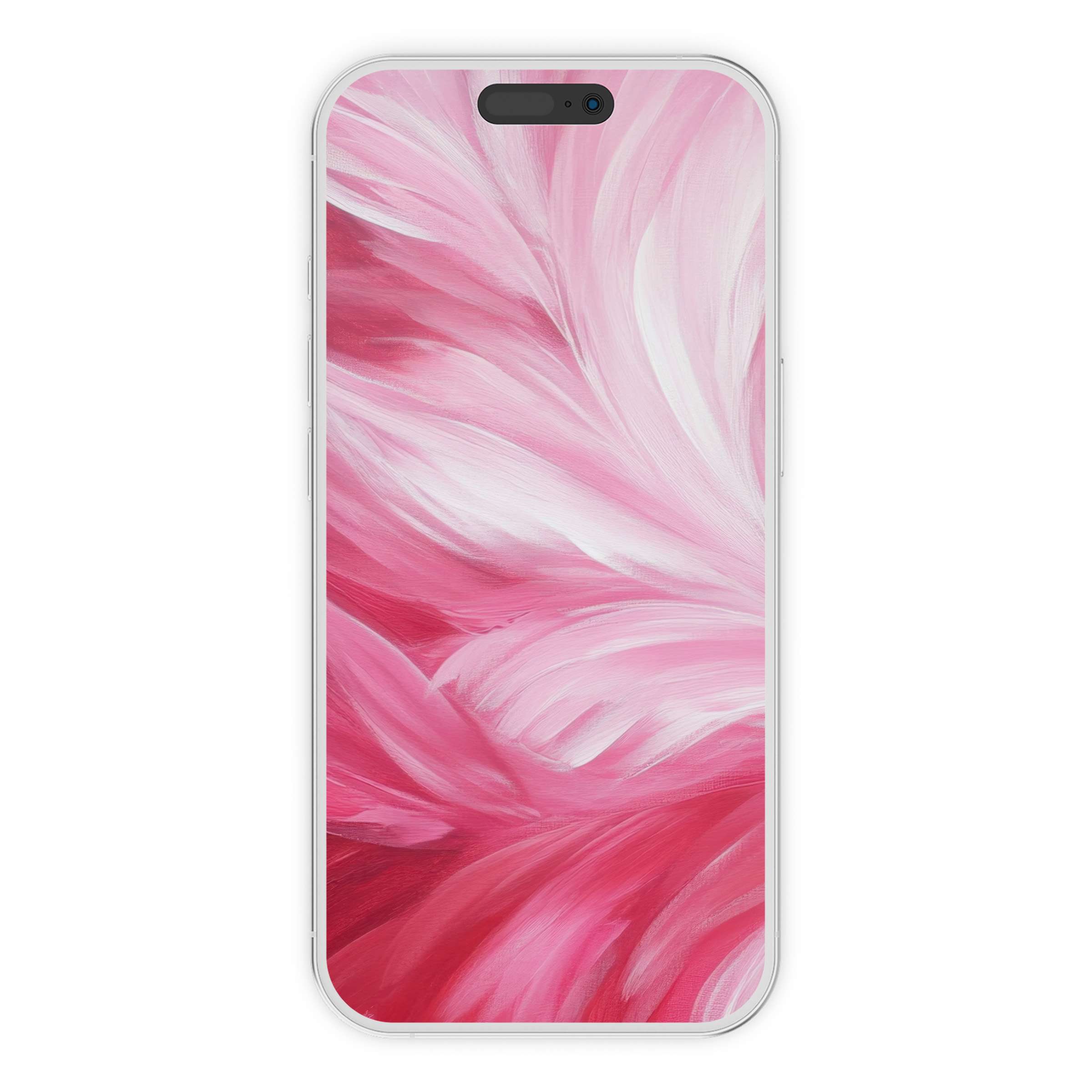 Elegant abstract iPhone wallpaper in soft pink swirls offers a soothing phone background for stylish digital download users