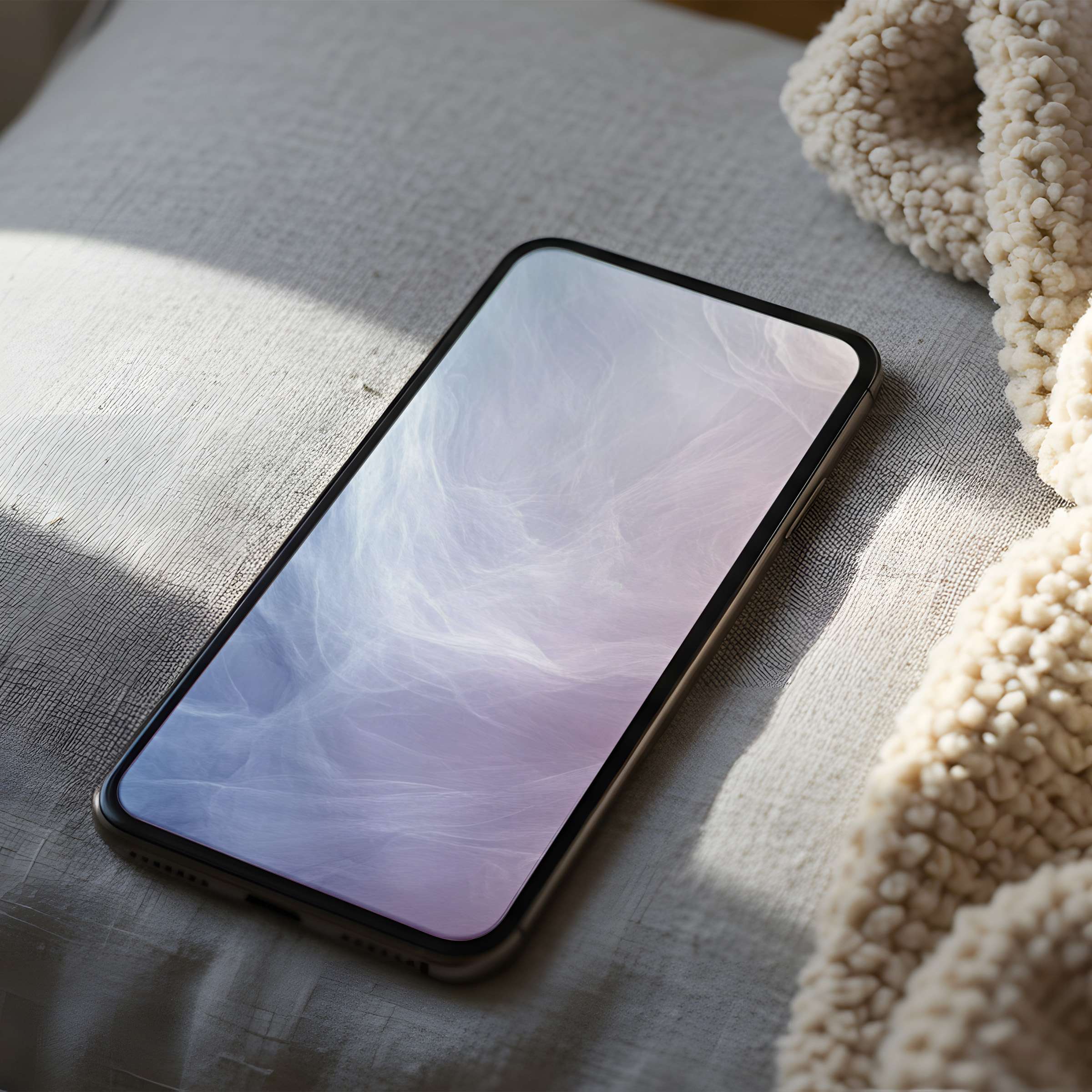 Elegant phone wallpaper in soft pastel hues offers a calming high-resolution digital art piece for iPhone and Android tranquility
