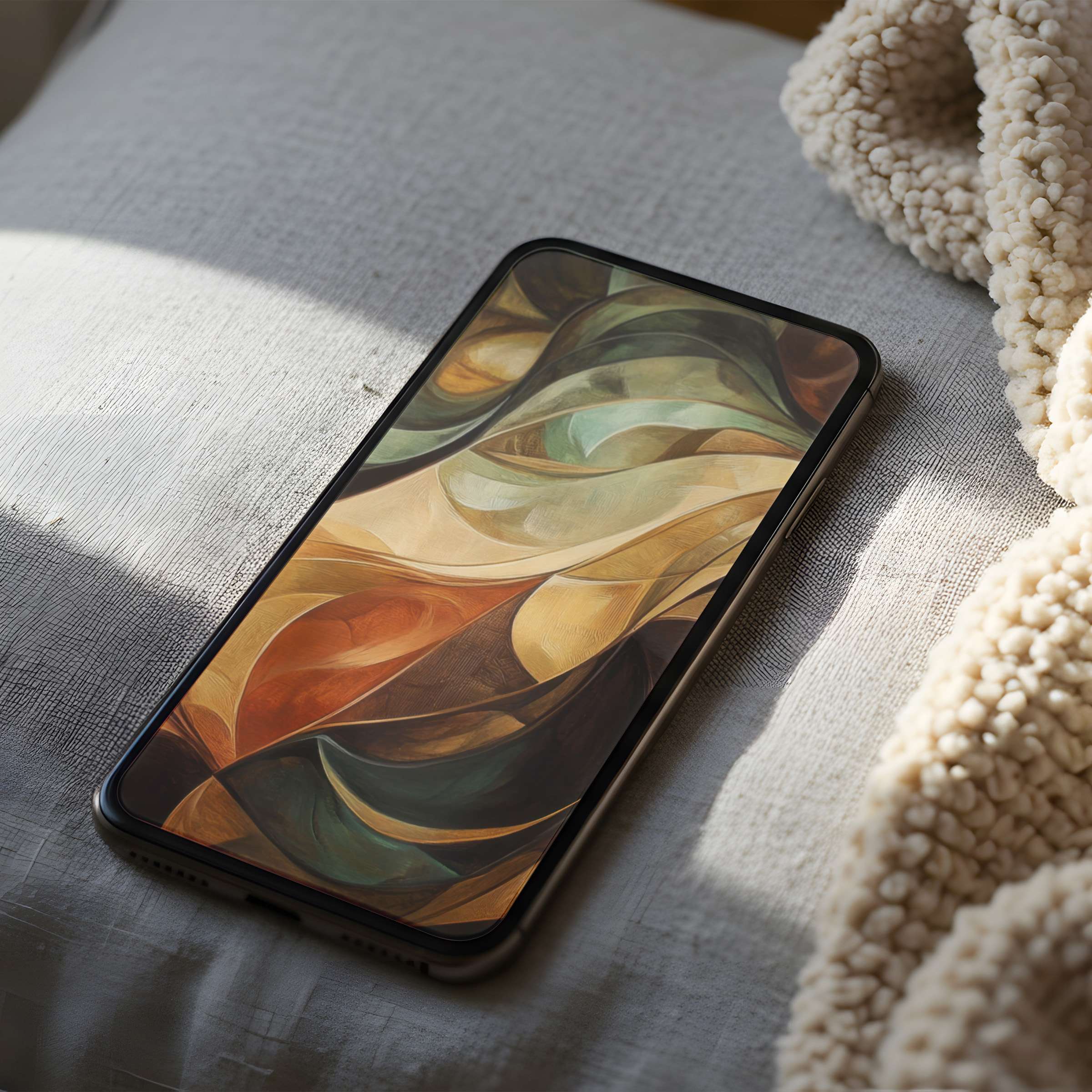 Elegant abstract phone wallpaper featuring warm earthy tones in high resolution, perfect for iPhone and android digital download