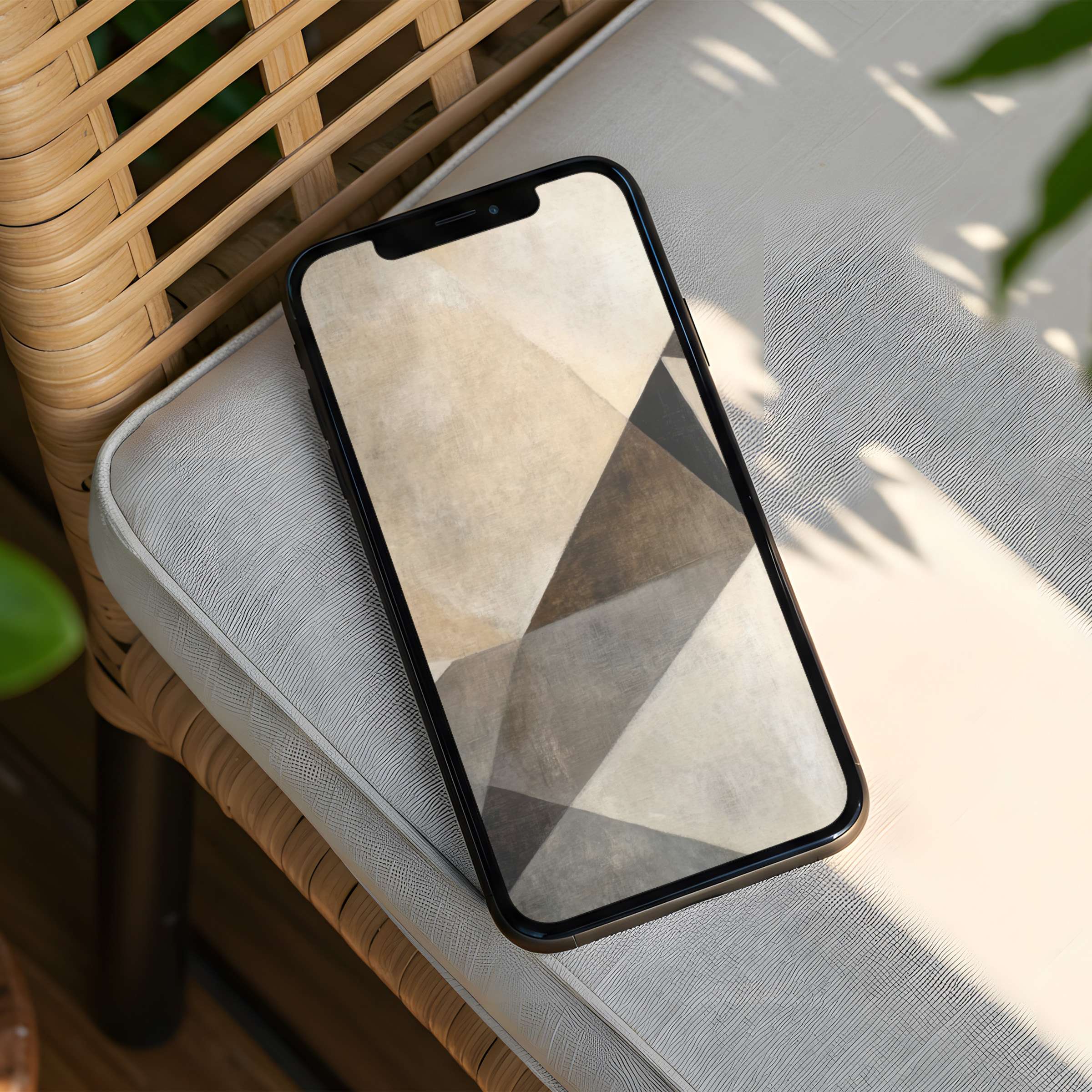 Serene geometric abstract iPhone background for instant download on phone, offering elegance and mindfulness while fitting all devices