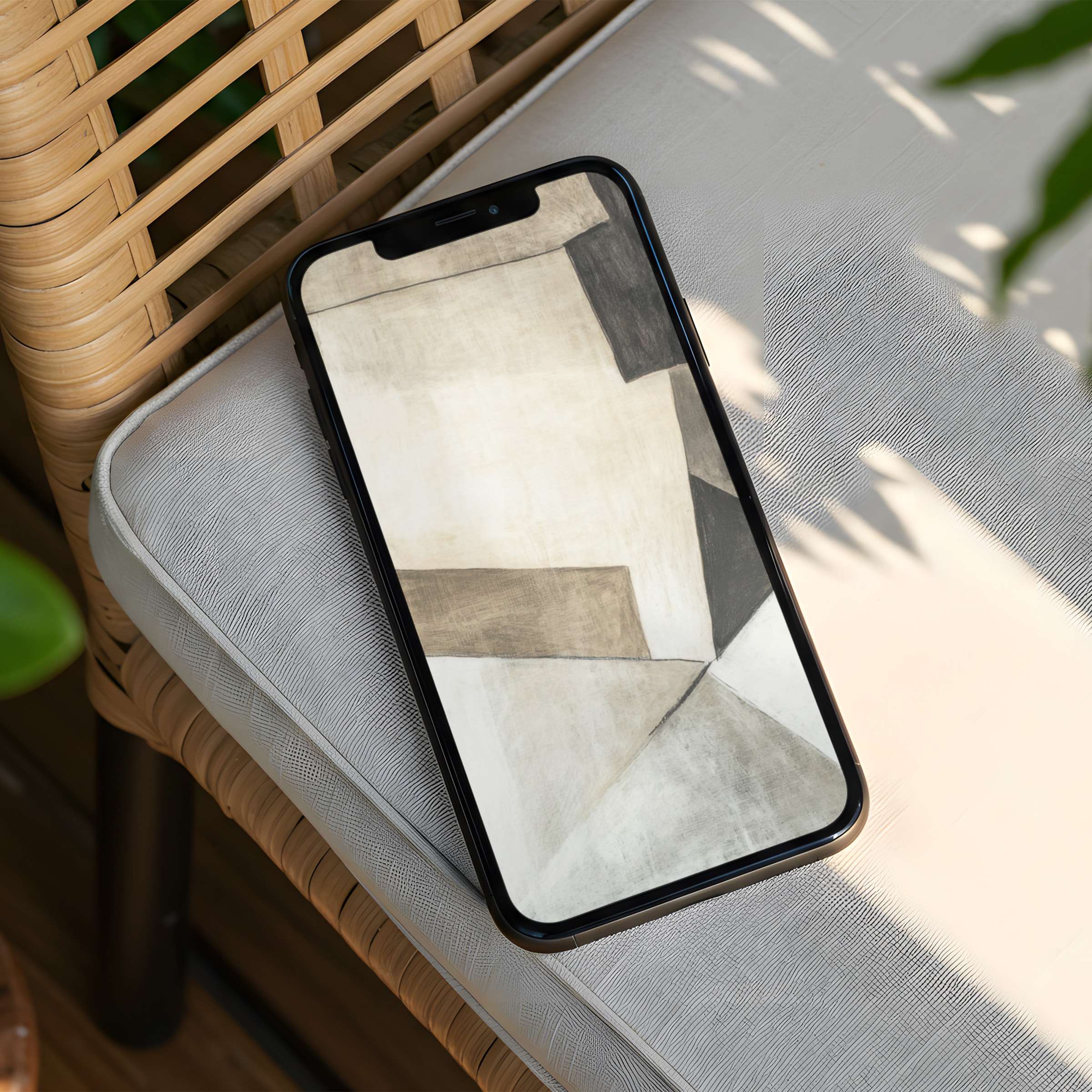 Elegant abstract iPhone background with neutral tones offers instant download for phones inspiring calm and sustainable aesthetics
