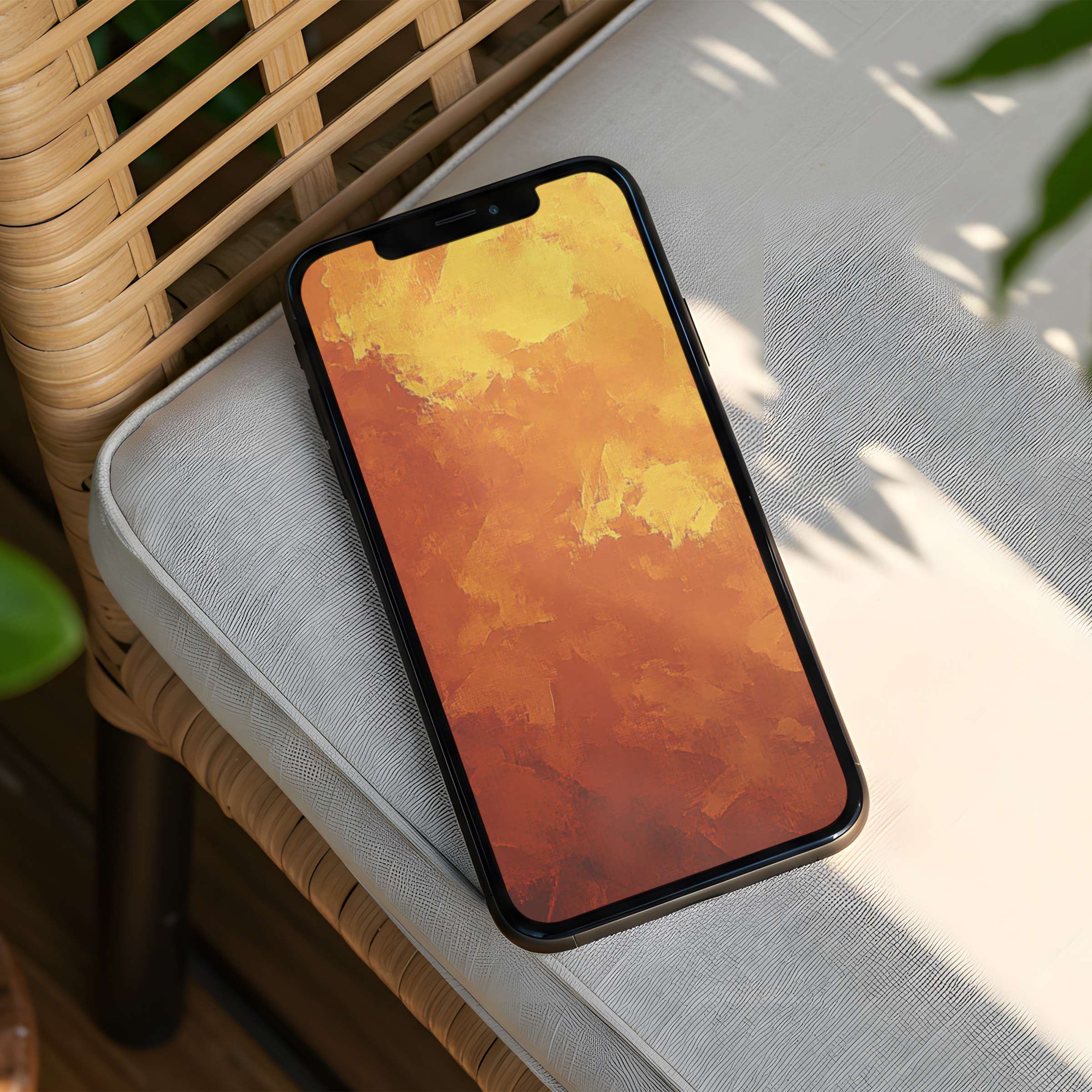 Elegant orange hues create a calm, artistic iPhone background available for instant download for any phone user seeking inspiration