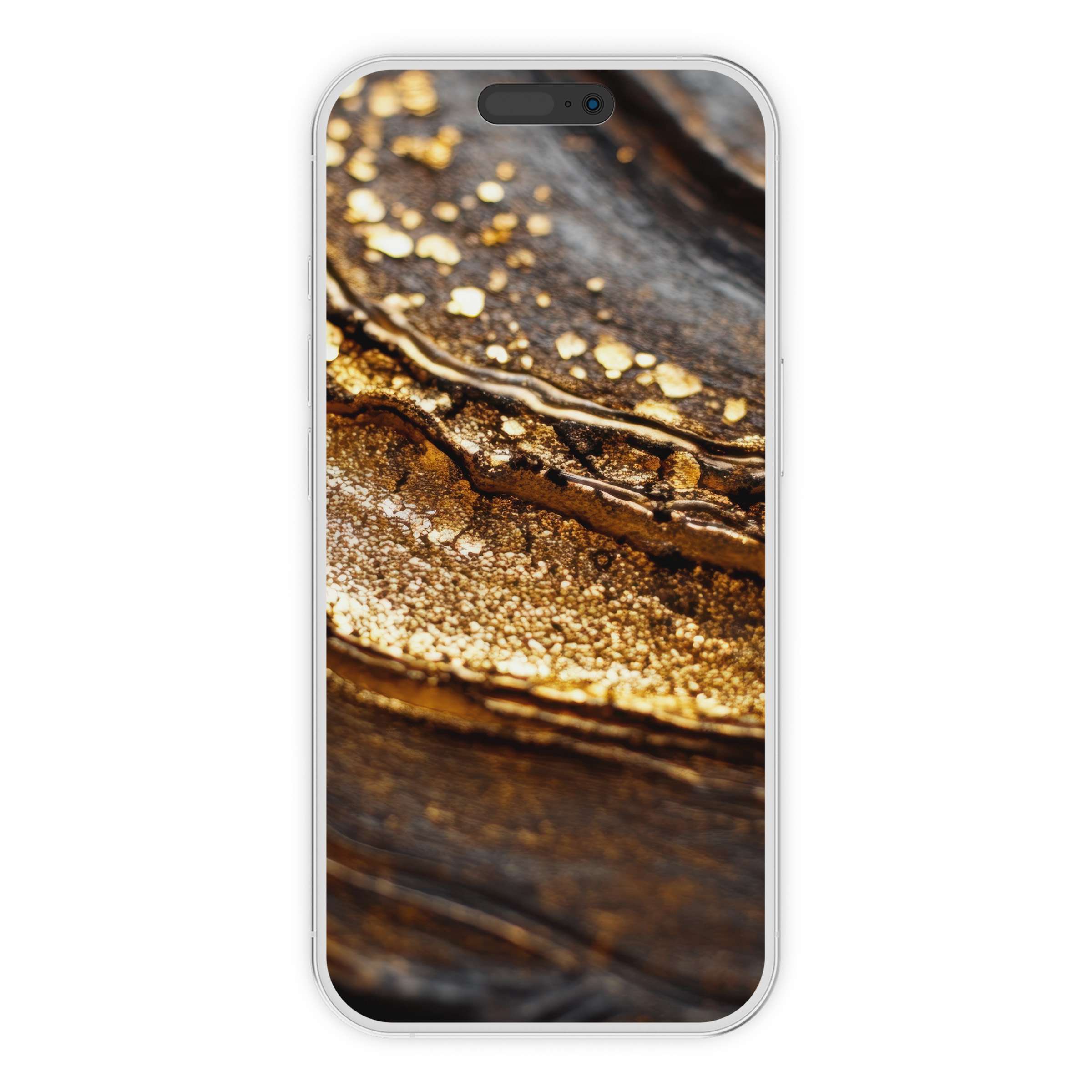 Glistening abstract iPhone wallpaper with gold and charcoal patterns offers an elegant phone background for digital download and serenity