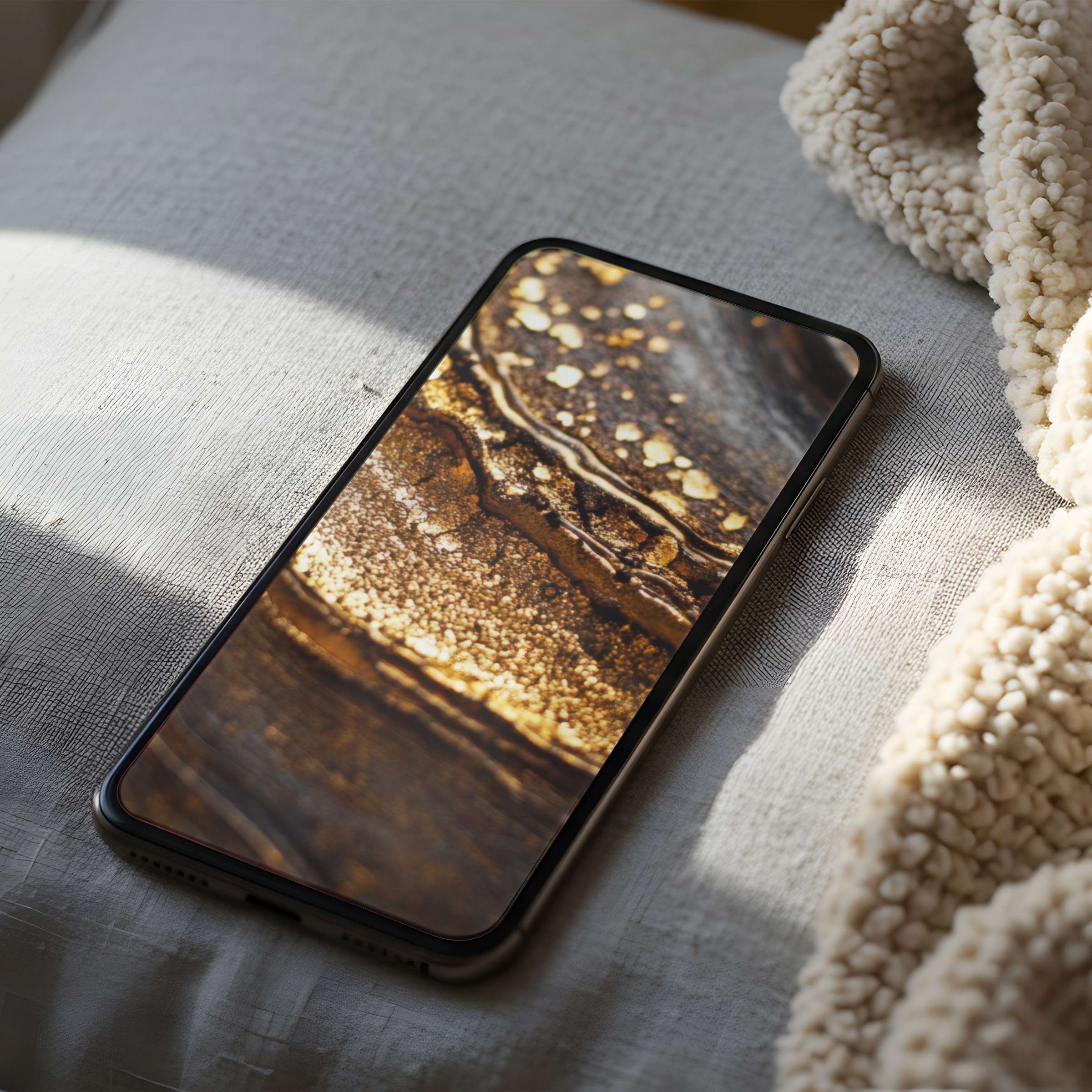 Elegant phone wallpaper in earth tones creates a soothing digital art experience; available for high-resolution iPhone and Android download