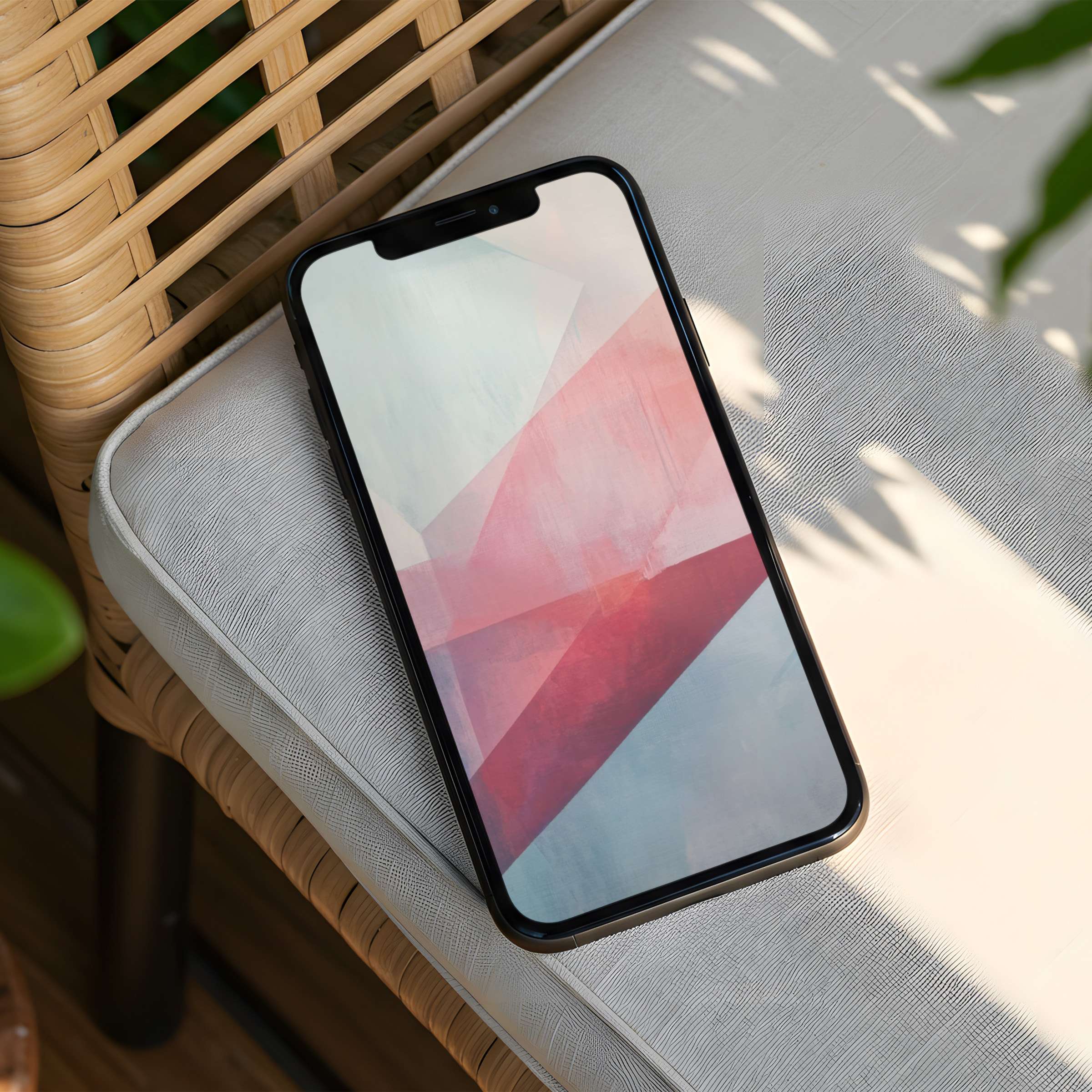 Elegant geometric iPhone background in soothing pastel hues for mindfulness instant download for phone screens iPhone and Android