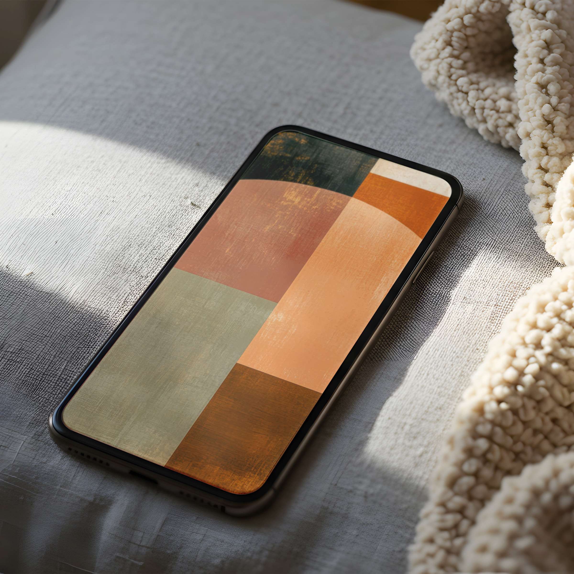 Elegant abstract phone wallpaper with earthy tones in high resolution perfect for iPhone or Android digital download for serene spaces