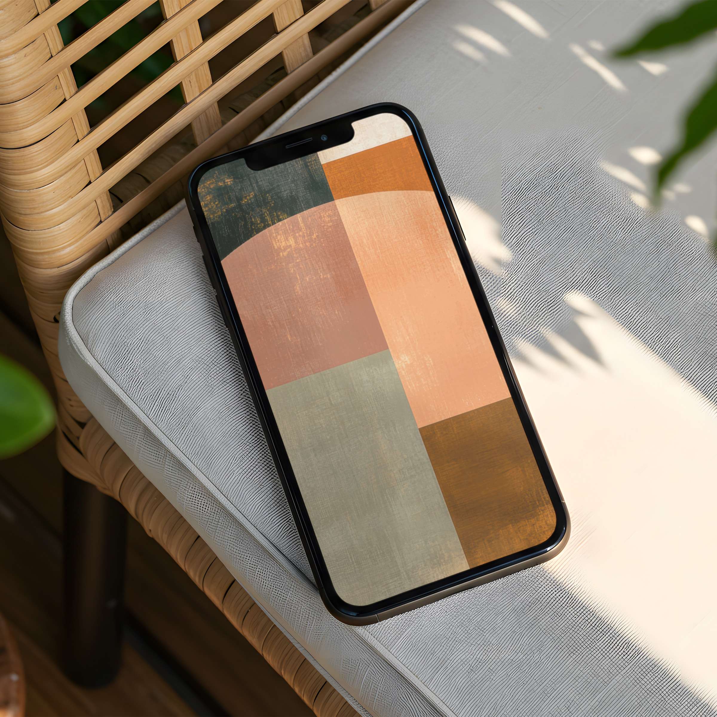 Elegant geometric iPhone background with warm tones offers instant download for phone calm beauty and mindful inspiration