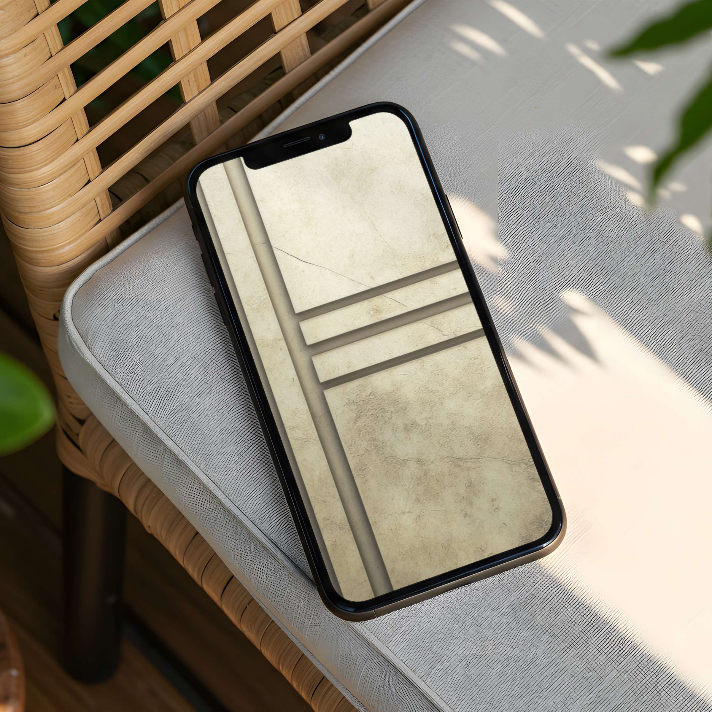 Elegant iPhone background with muted tones and minimalist lines offers instant download for phone users seeking calm and inspiration