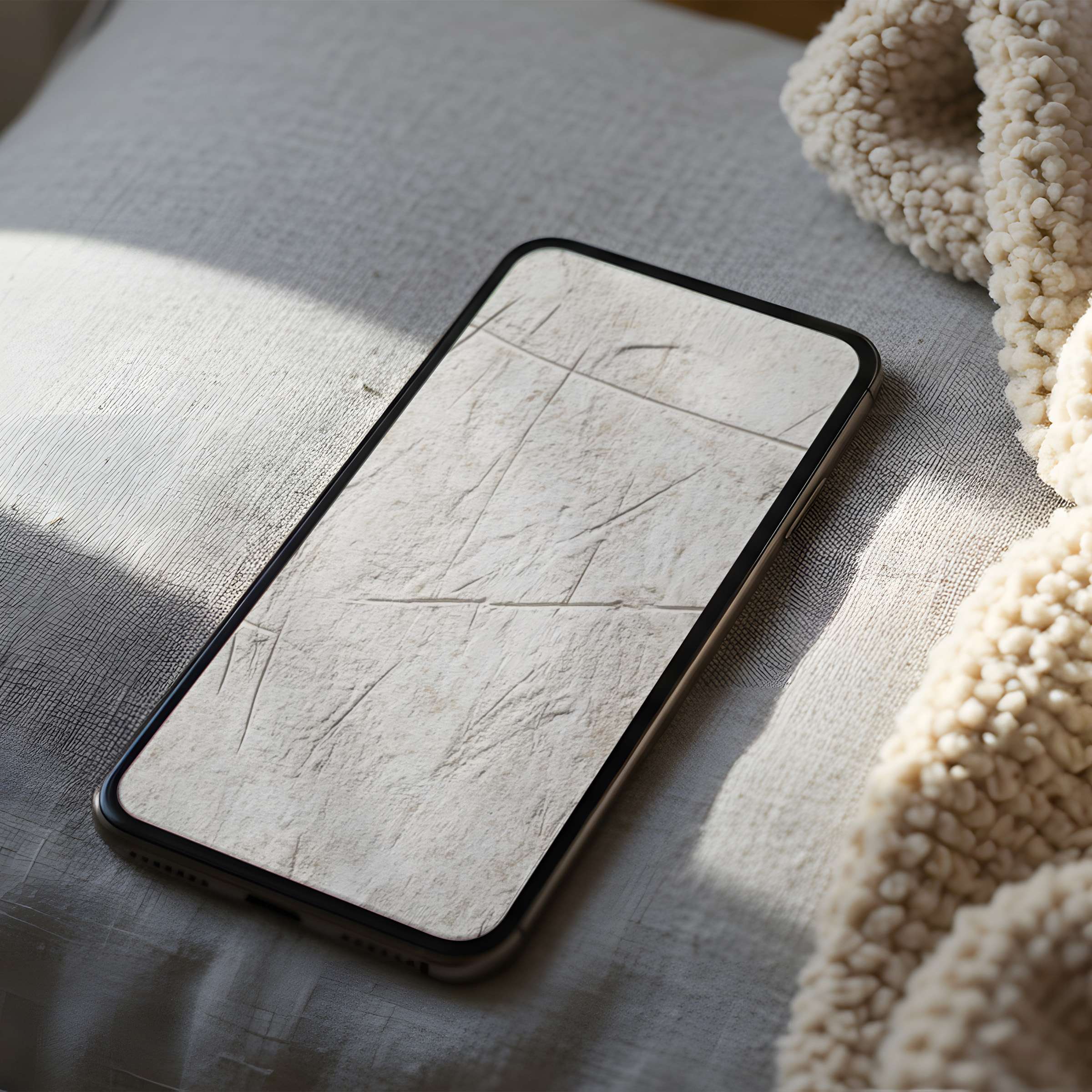Elegant high-resolution phone wallpaper featuring minimalist white textures brings serenity, perfect for iPhone and Android digital download