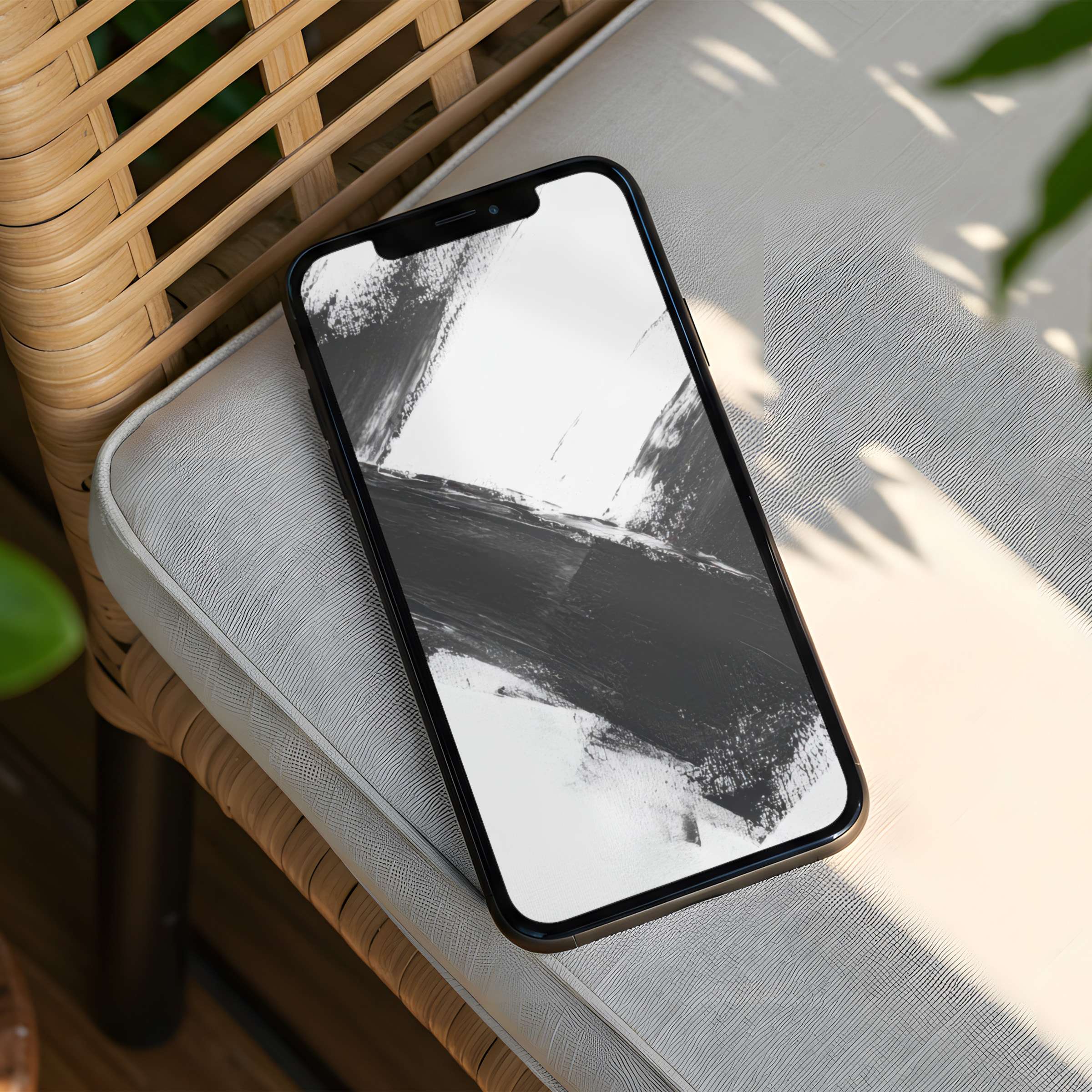 Elegant black and white abstract iPhone background for instant download adds calm and mindfulness to any phone screen