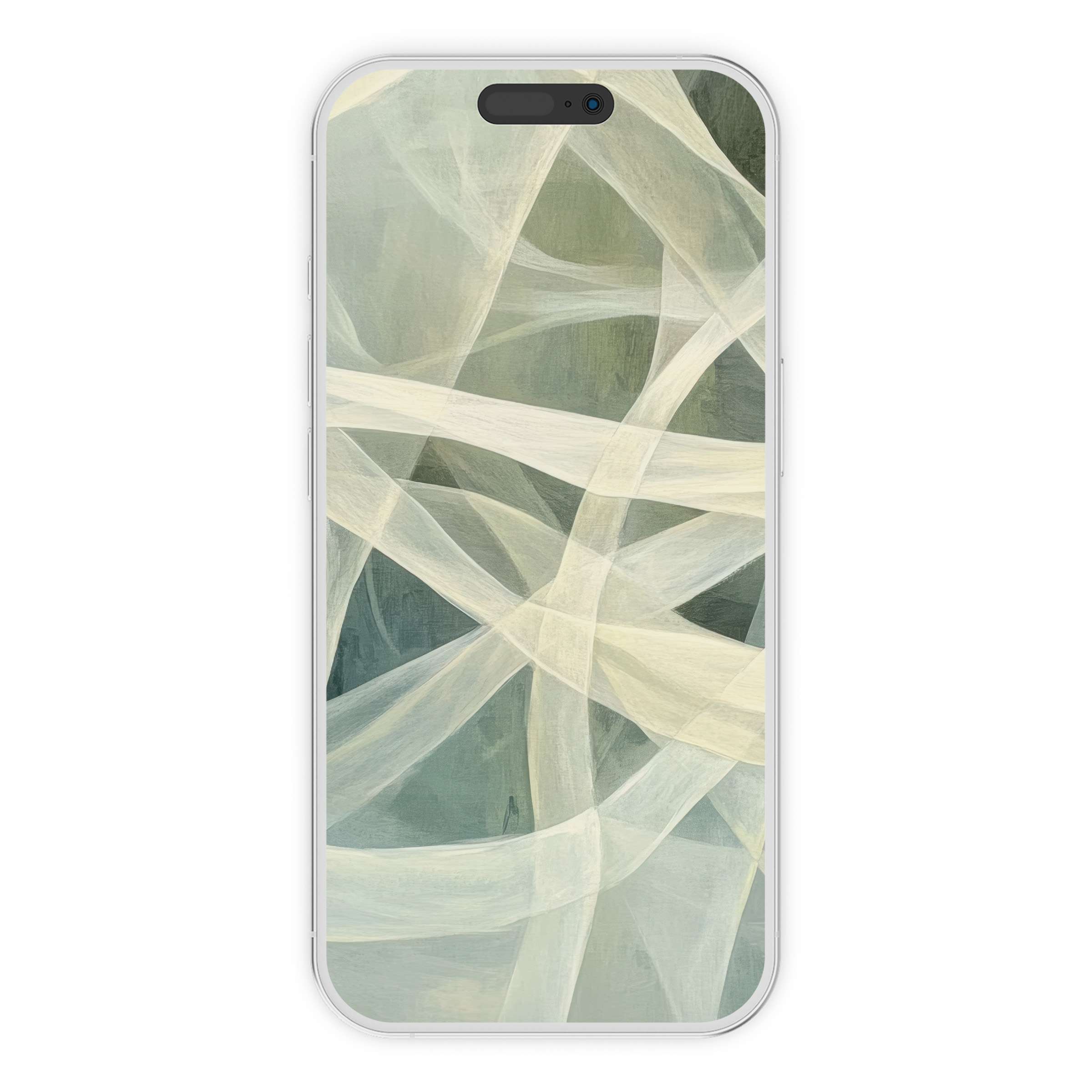 Elegant abstract iPhone wallpaper featuring soft ethereal waves, calming phone background perfect for digital download and serene days