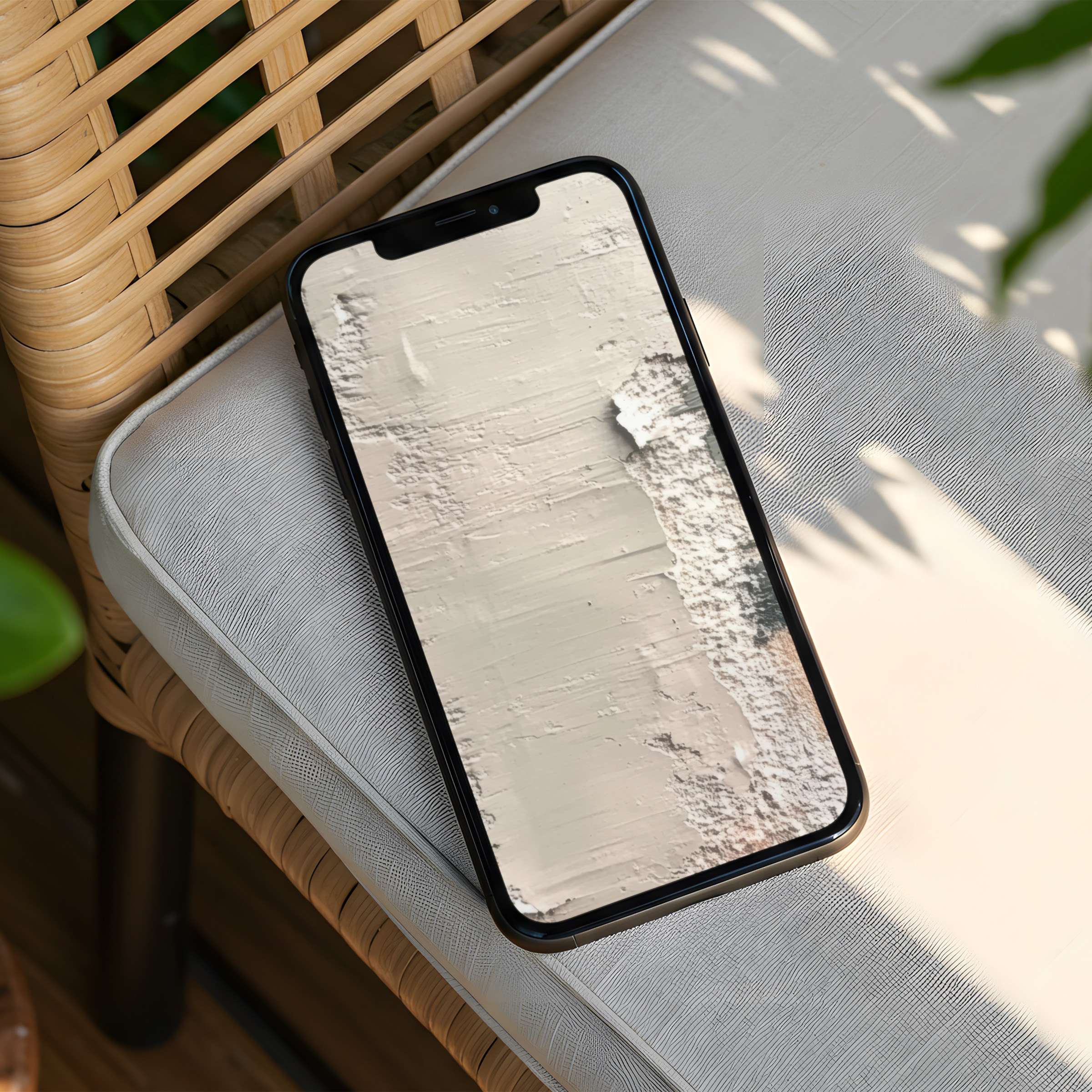 Elegant minimalist iPhone background featuring calming textured neutral tones for instant download on any phone enhancing mindfulness