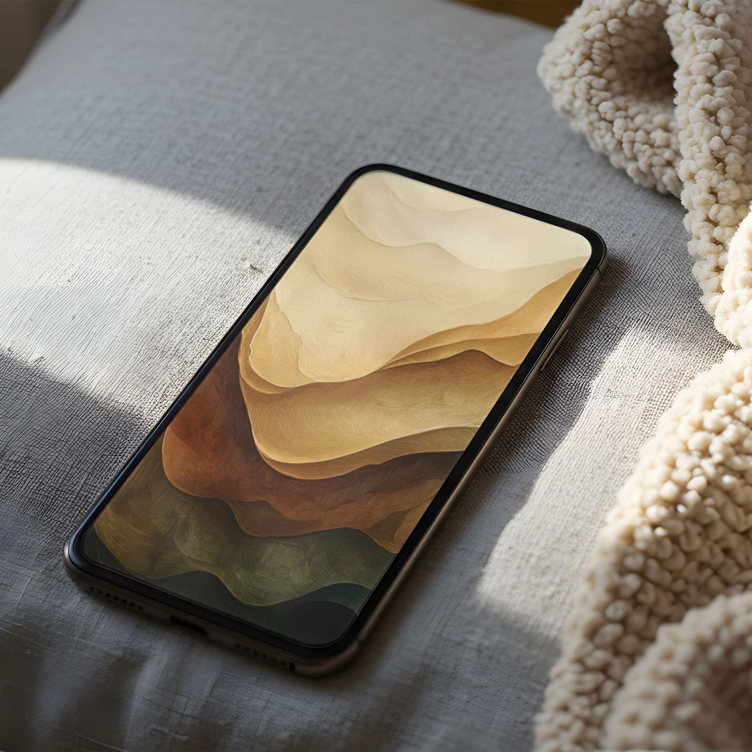 Elegant phone wallpaper featuring layered earth tones enhances tranquility for iPhone and Android phones high resolution download