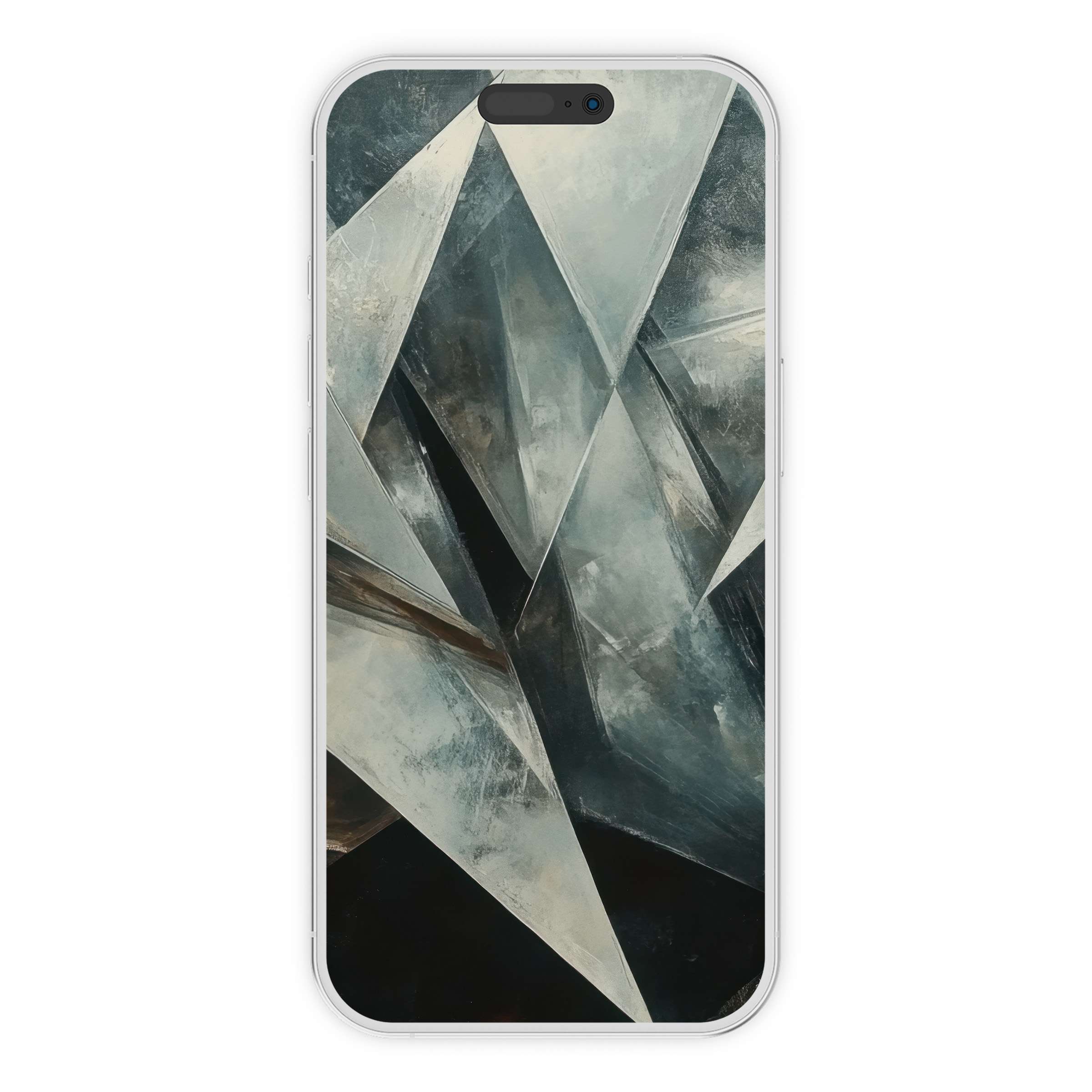 Elegant abstract iPhone wallpaper featuring geometric textures and calming hues, perfect digital download for phone background design