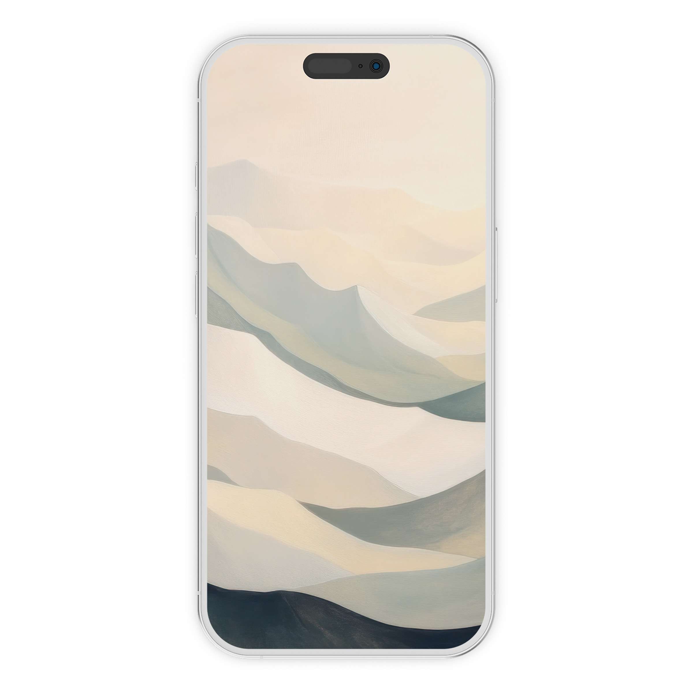 Elegant abstract iPhone wallpaper with serene pastel waves for a calming phone background digital download suitable for all devices