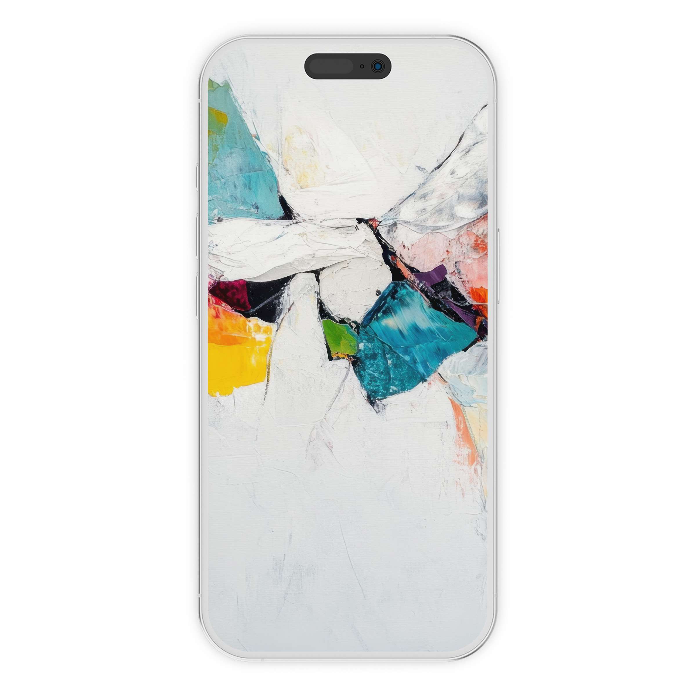 Elegant abstract iPhone wallpaper featuring vivid colors and textured strokes for an inspiring phone background digital download