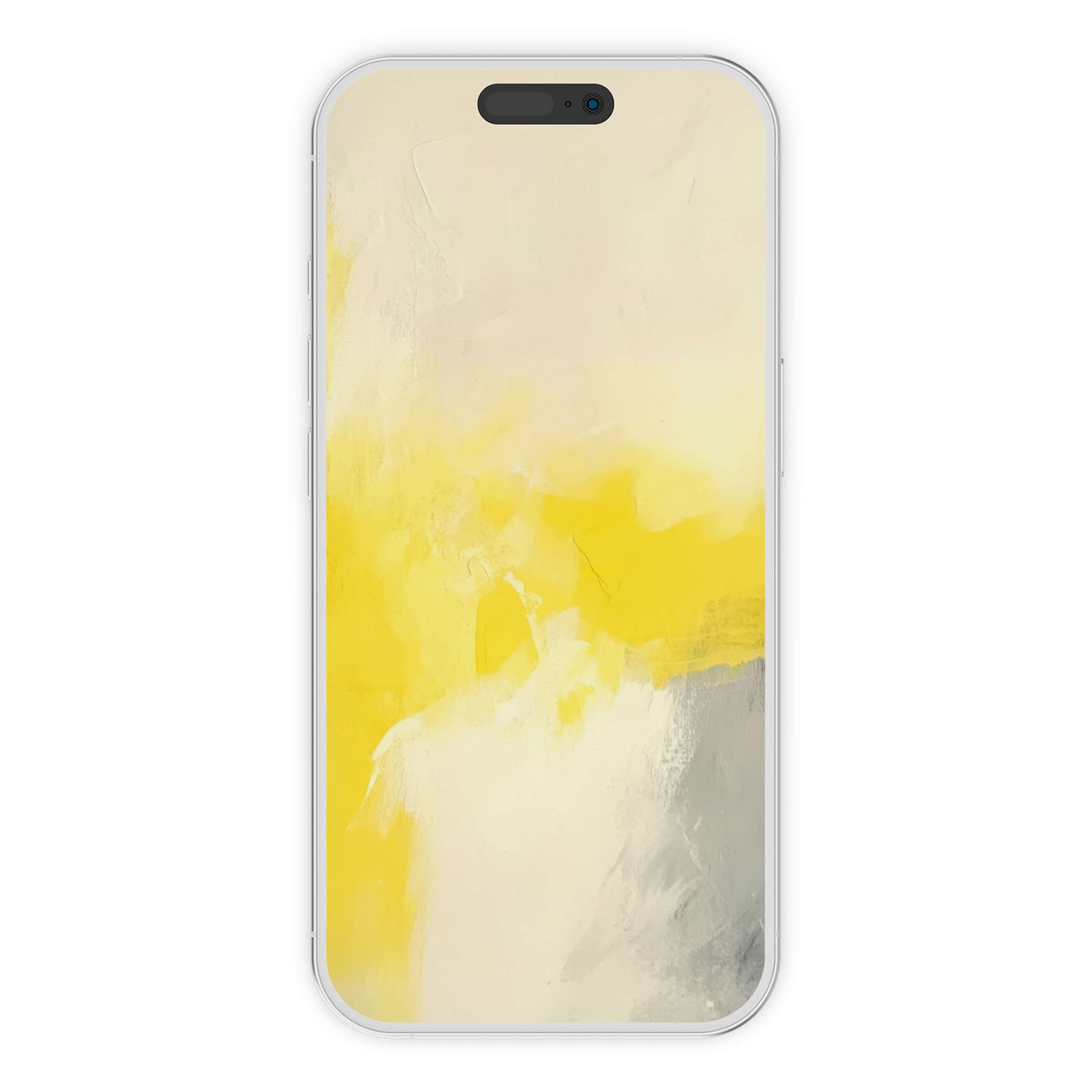 Elegant abstract iPhone wallpaper featuring a serene blend of yellow and gray tones, perfect phone background for digital download use