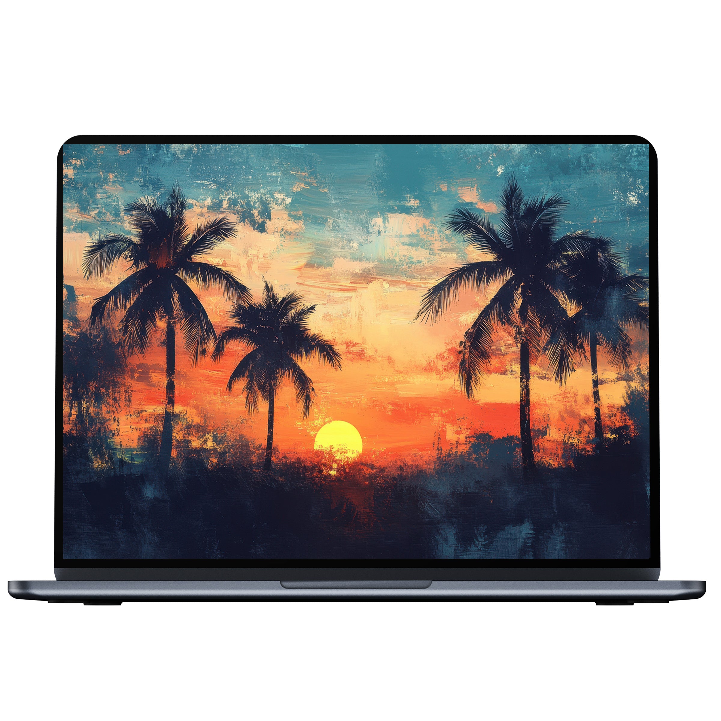 Inspire tranquility with this beach desktop wallpaper digital download featuring an artistic sunset for PC and laptop screens