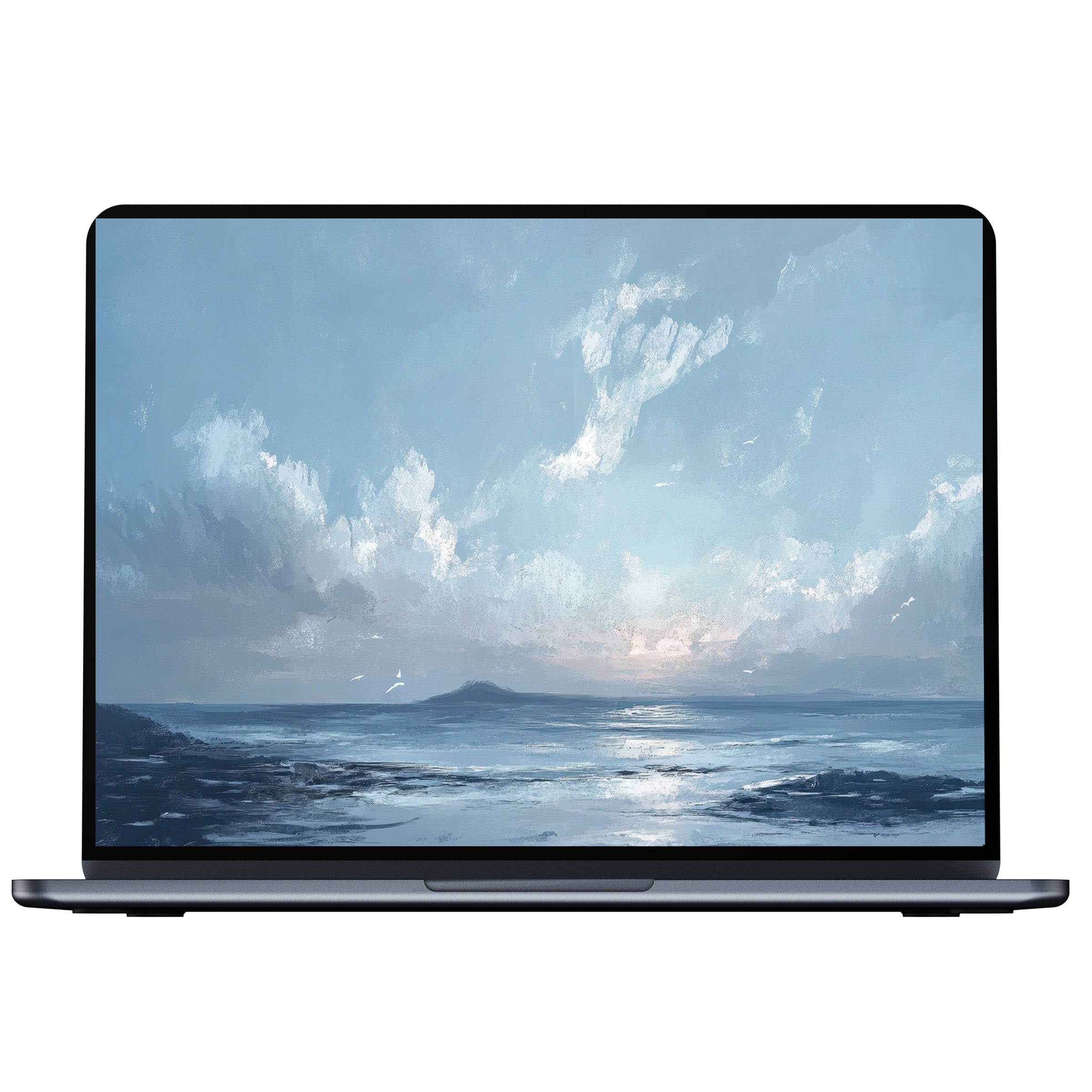Calm your workspace with this elegant beach desktop wallpaper digital download perfect for PC laptop and Mac inspiring tranquility