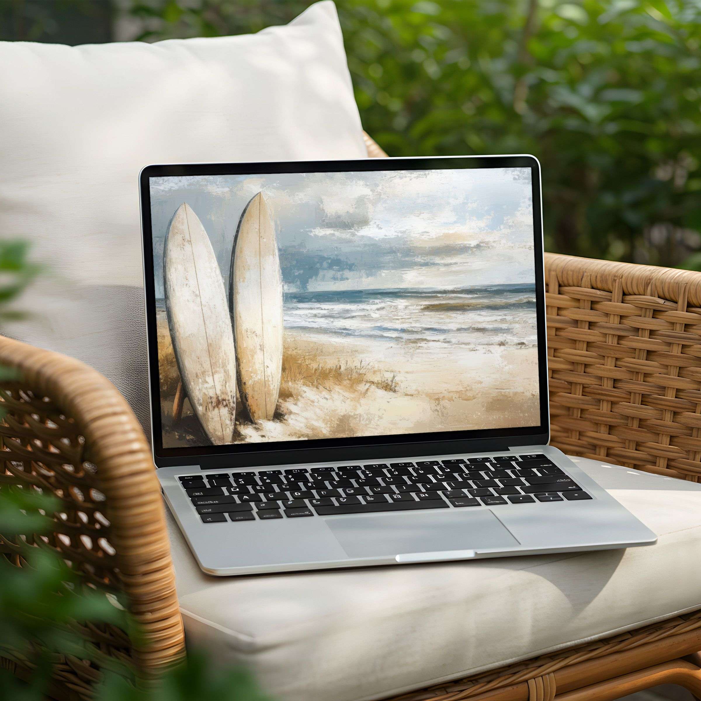 Calm ocean scene desktop background for PC and laptop, offering instant download for elegant, inspiring digital tranquility