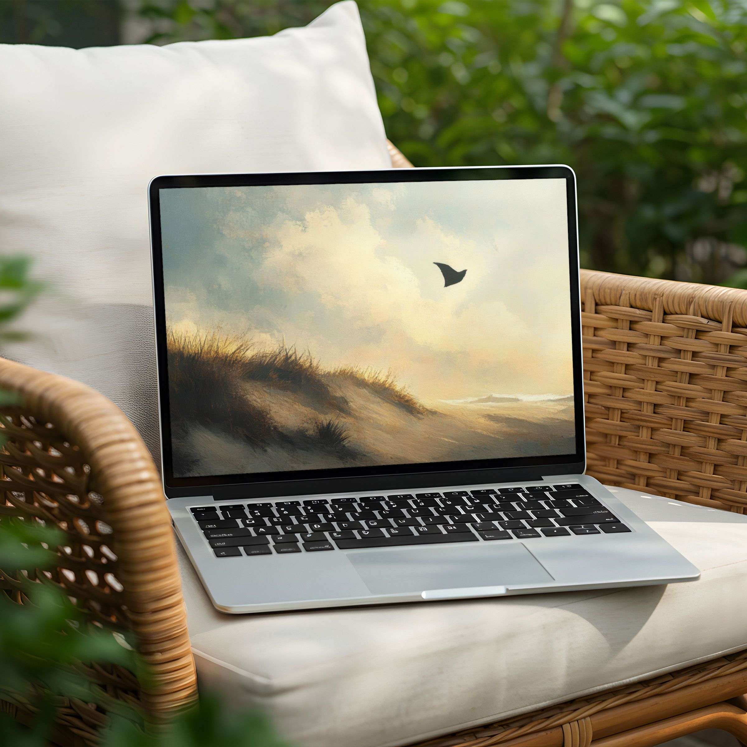 Calm your senses with this elegant desktop background of coastal serenity for PC and Laptop instant download for mindful moments
