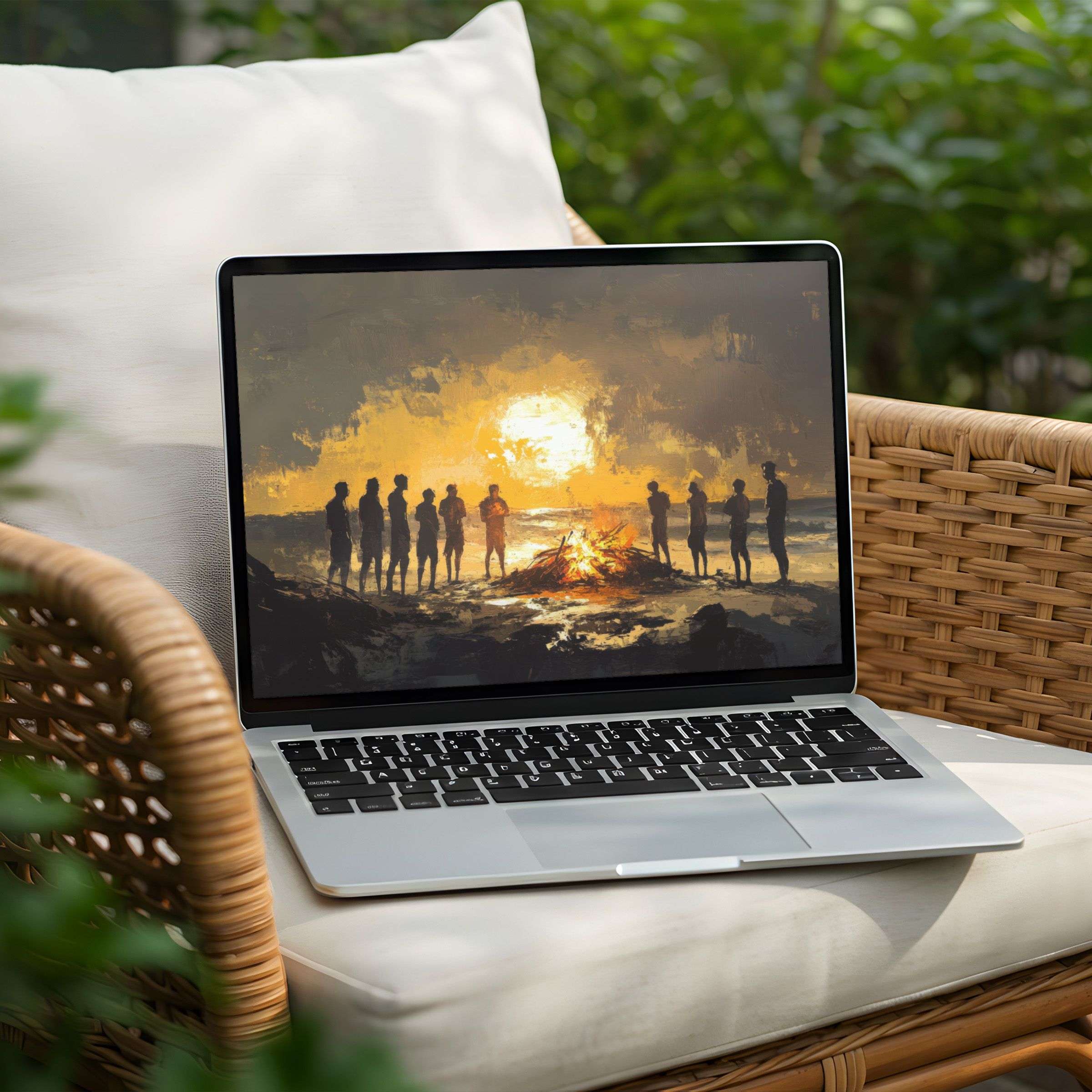Serene sunset art desktop background for PC and Laptop brings calm and elegance to your space instant download available