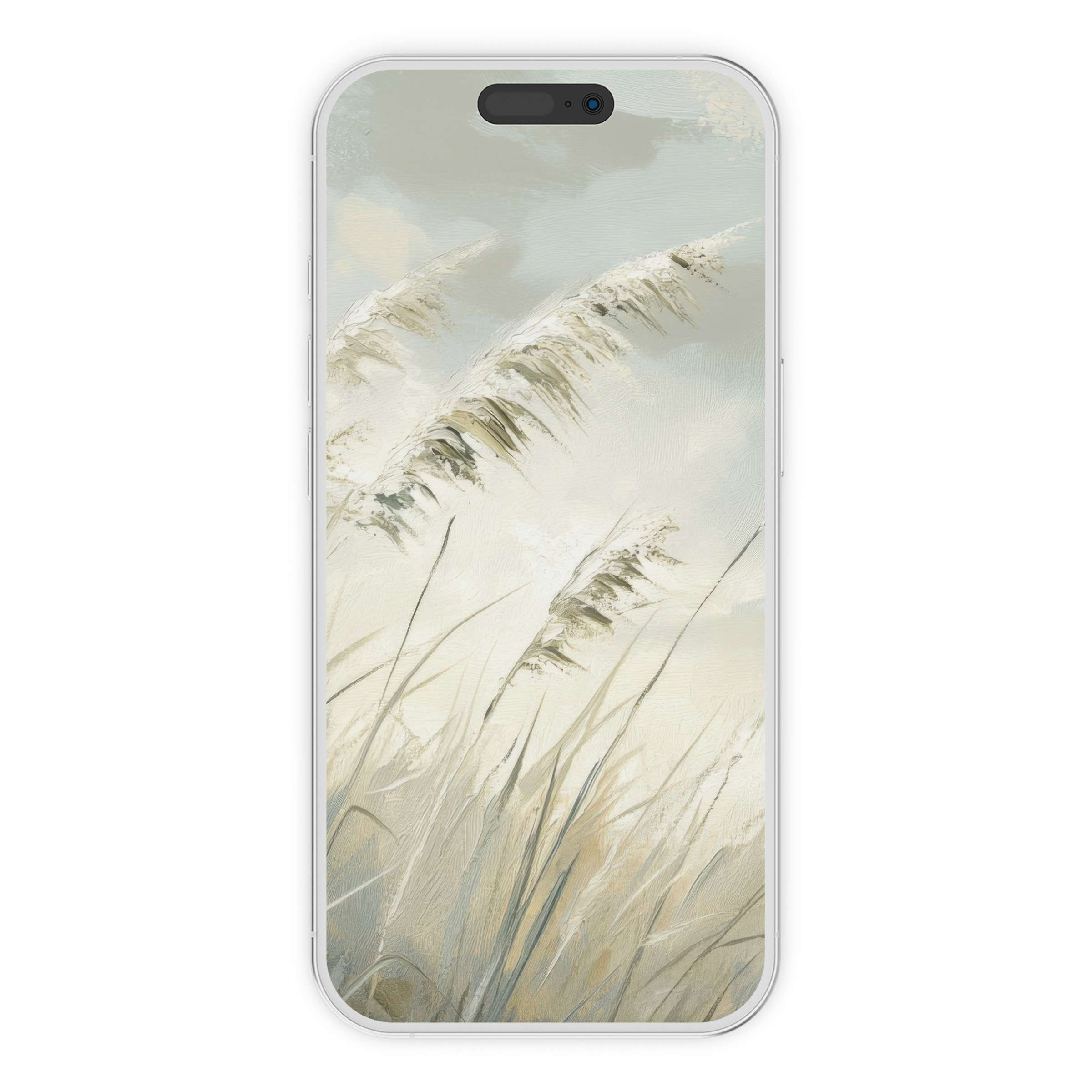 Beach iPhone wallpaper with soft beige tones evokes serenity in digital download for a versatile phone background