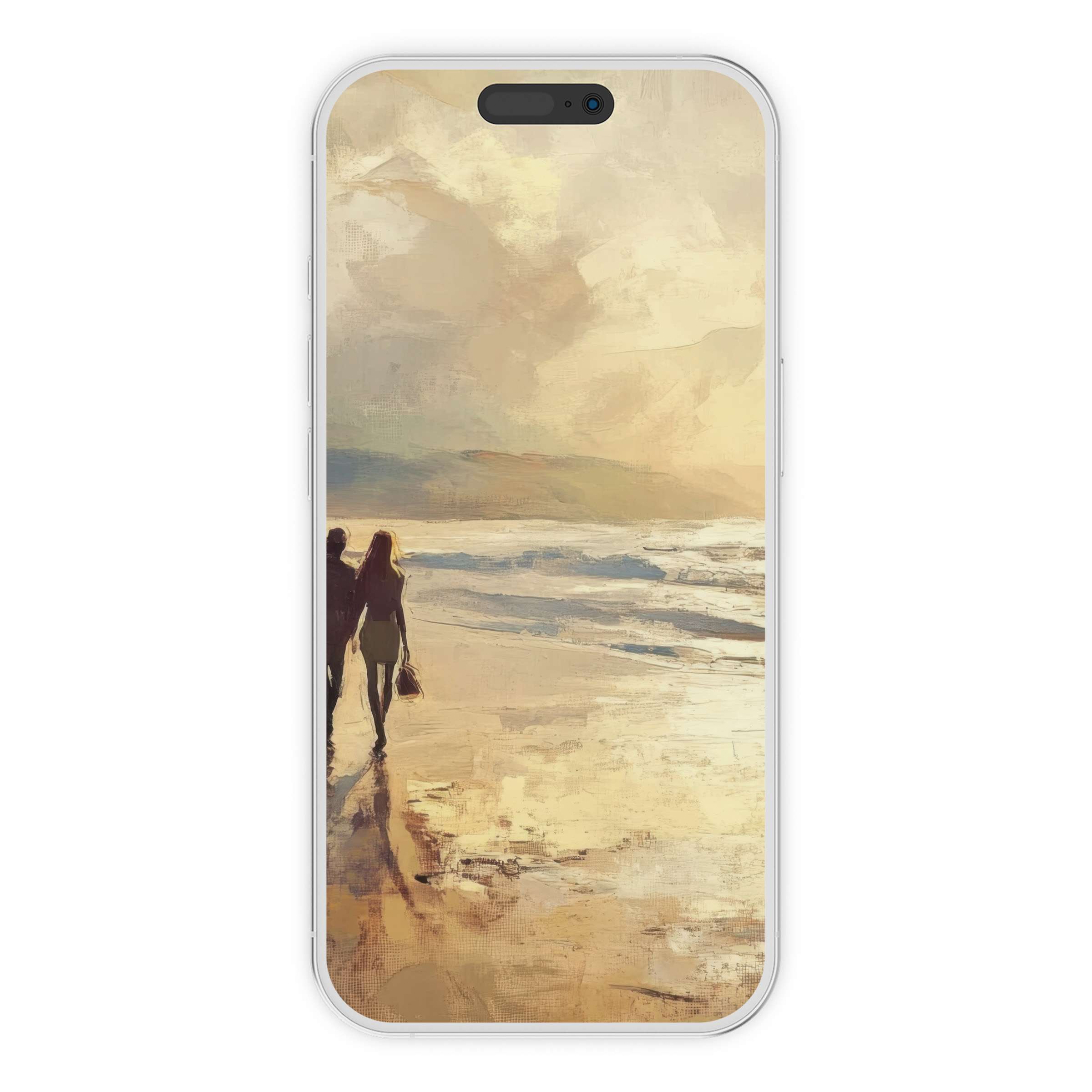 Beach iPhone wallpaper with serene sunset vibes is a digital download phone background for a calming, aesthetic feel on any device