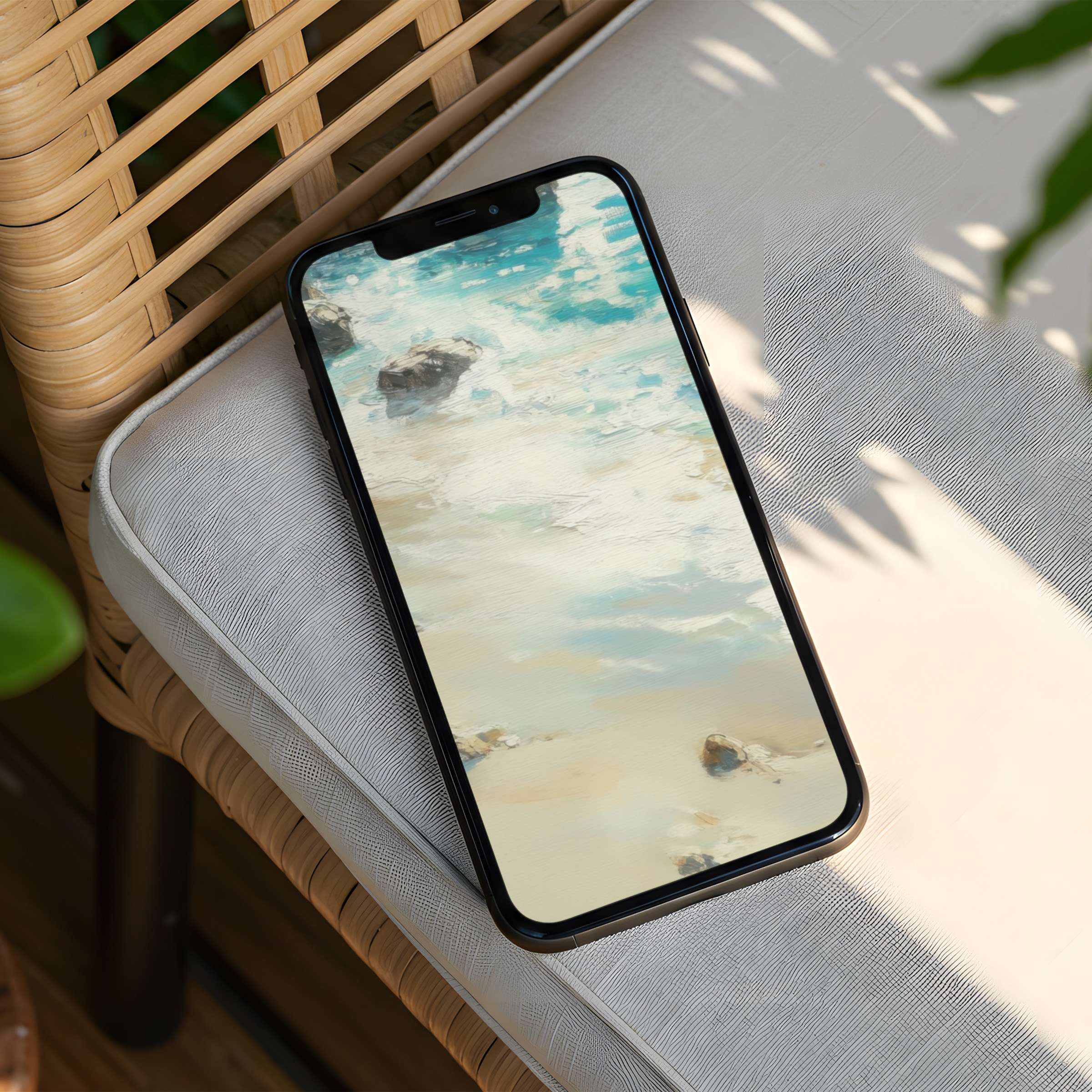 Serene ocean-inspired iPhone background for instant download brings calm elegance to your phone for mindful inspiration