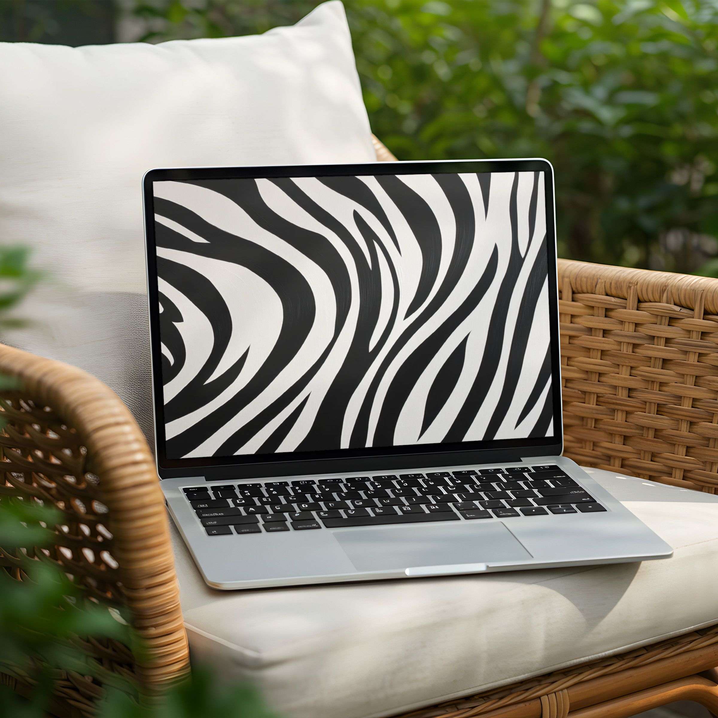 Elegant zebra stripe desktop background for PC and Laptop instant download Inspires calm and mindfulness through chic design