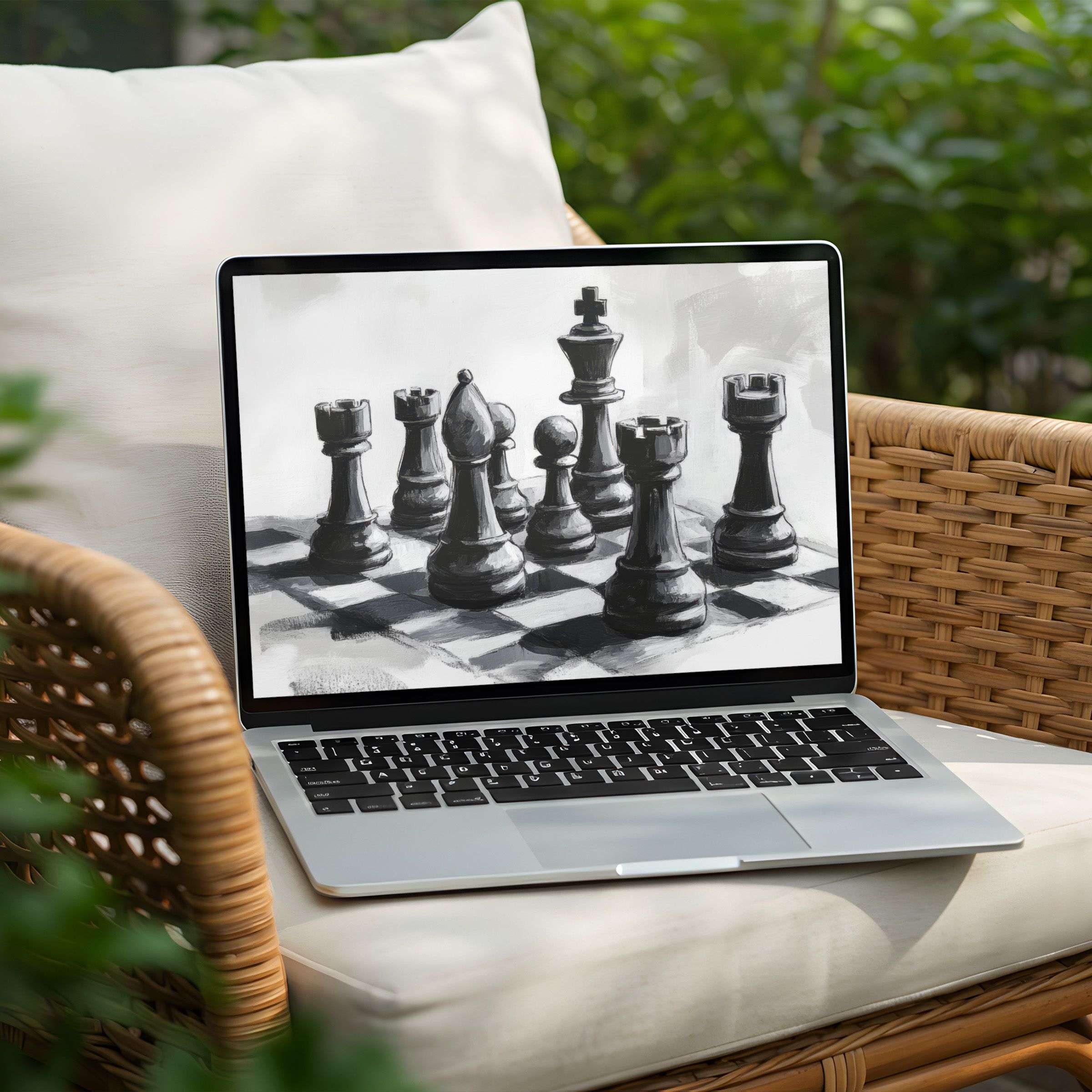 Elegant chess-themed desktop background for PC and Laptop instant download fostering calm and inspiration with artistic finesse