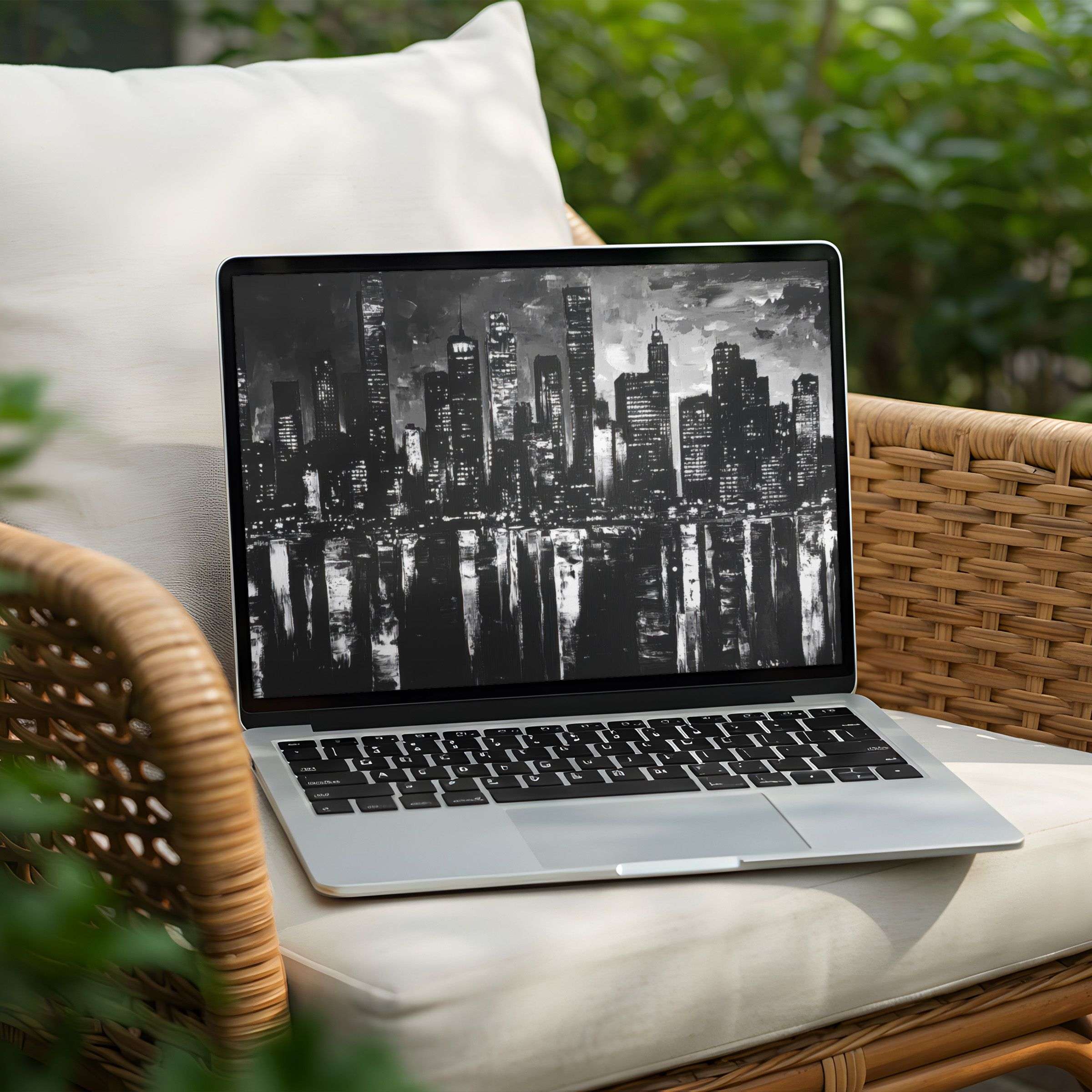 Download this elegant black and white cityscape desktop background for instant inspiration on your PC or Laptop today