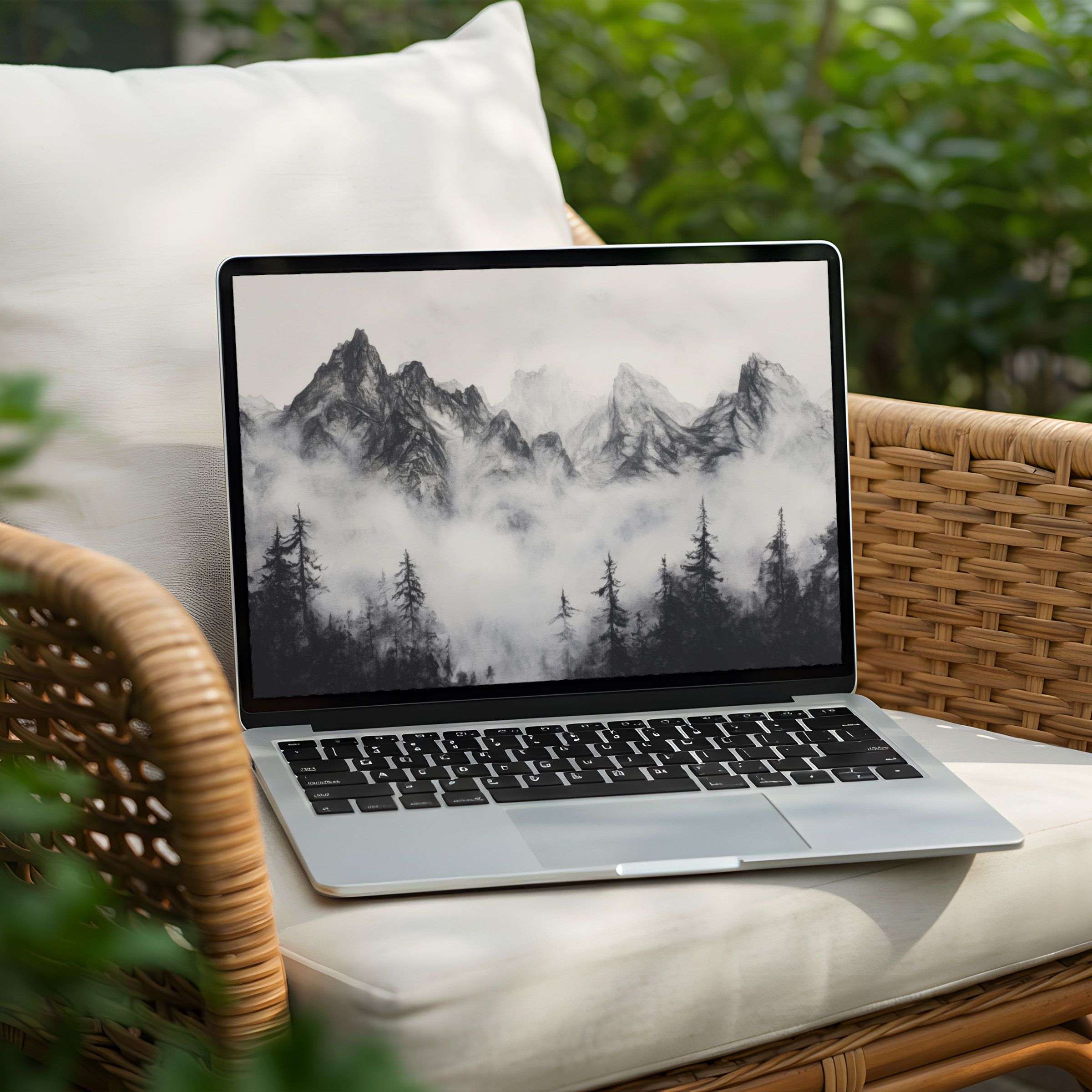 Serene mountain mist desktop background for PC and Laptop offers instant download, inspiring elegance and calm in your space