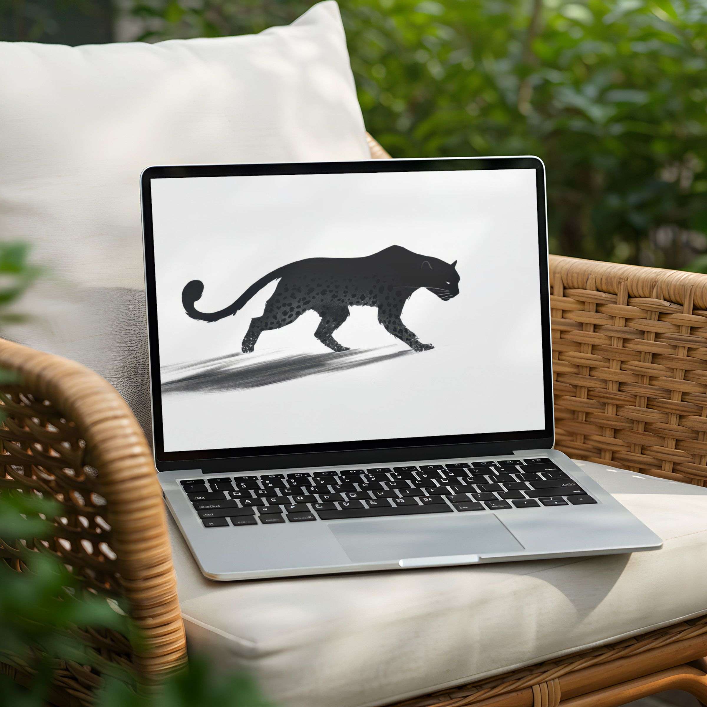 Elegant black panther desktop background for PC or Laptop as instant download brings calm and inspiration to your workspace