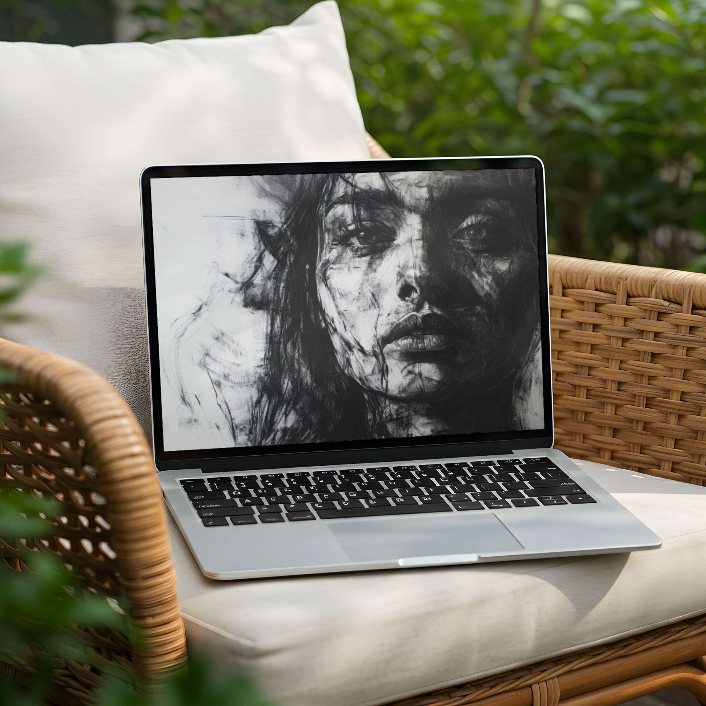 Grace your PC or Laptop with this elegant black and white desktop background, an instant download for calm inspiration