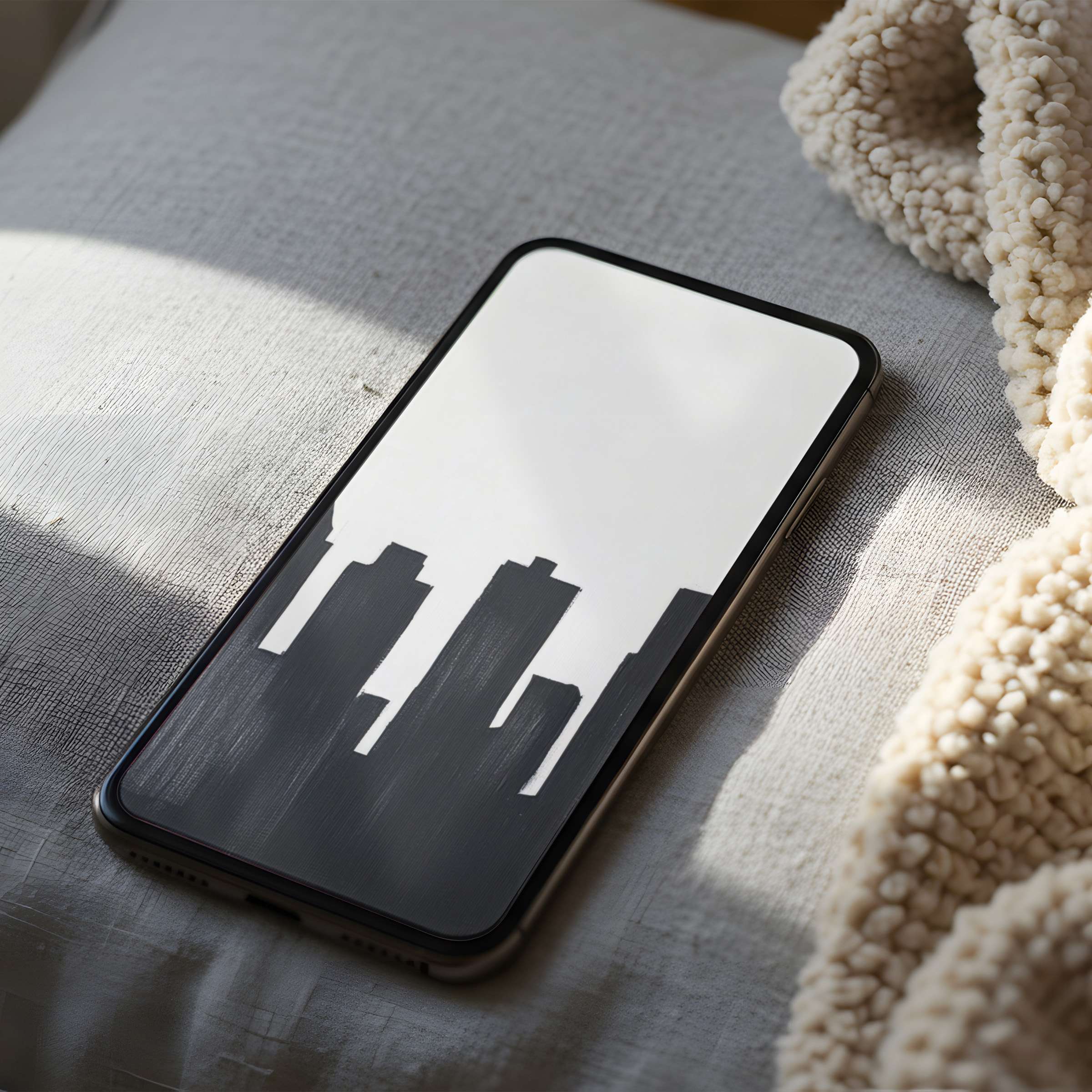 Urban skyline phone wallpaper in grayscale, curated for high resolution elegance and calm Perfect for iPhone or Android digital download