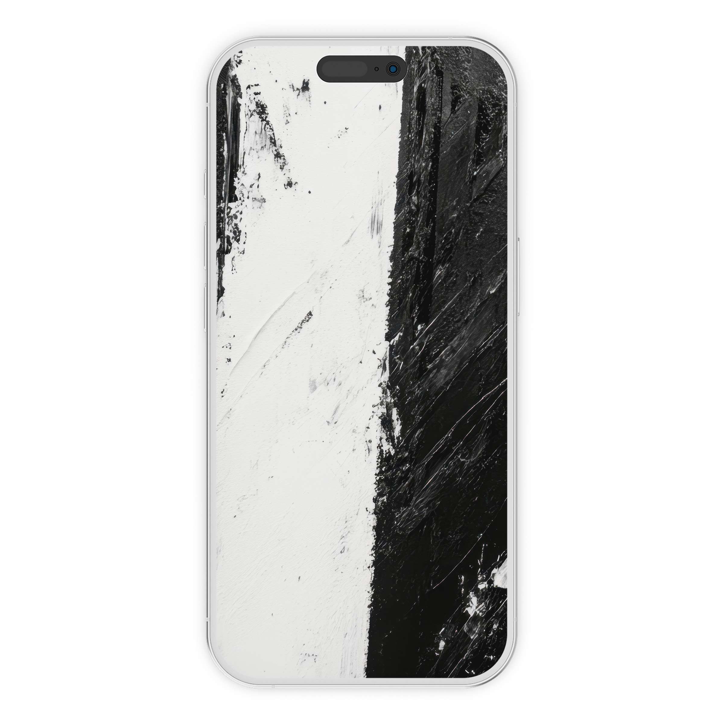 Elegant black and white iPhone wallpaper blending abstract textures for a calming digital download phone background experience