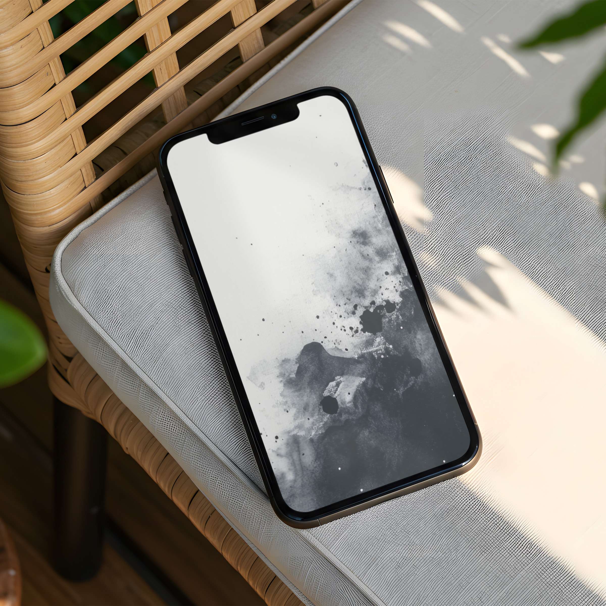 Elegant black and white abstract iPhone background for instant download promotes calm and mindfulness fits any phone with ease