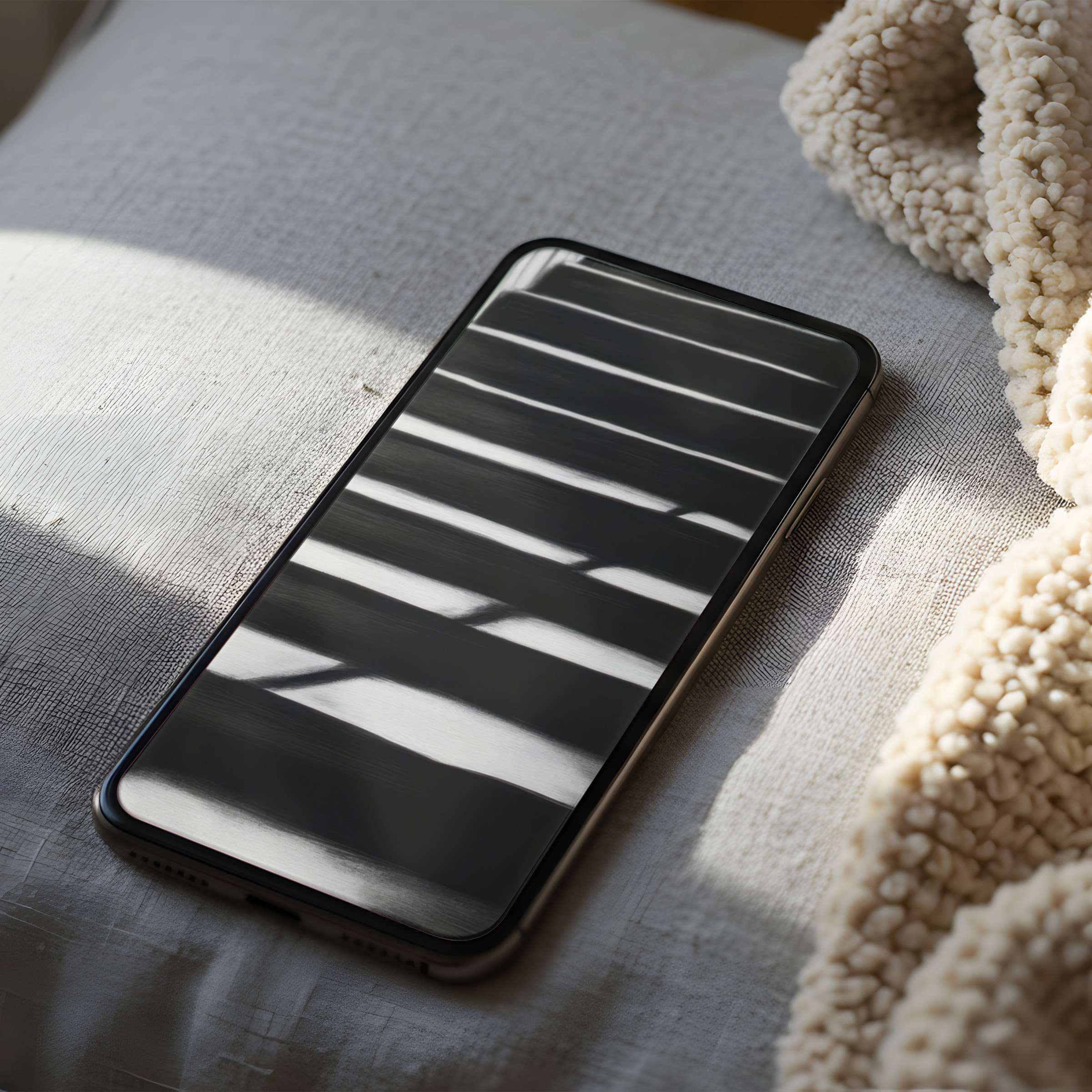 Elegant high-resolution phone wallpaper showcasing minimalist black and white stripes, perfect for iPhone and Android digital download
