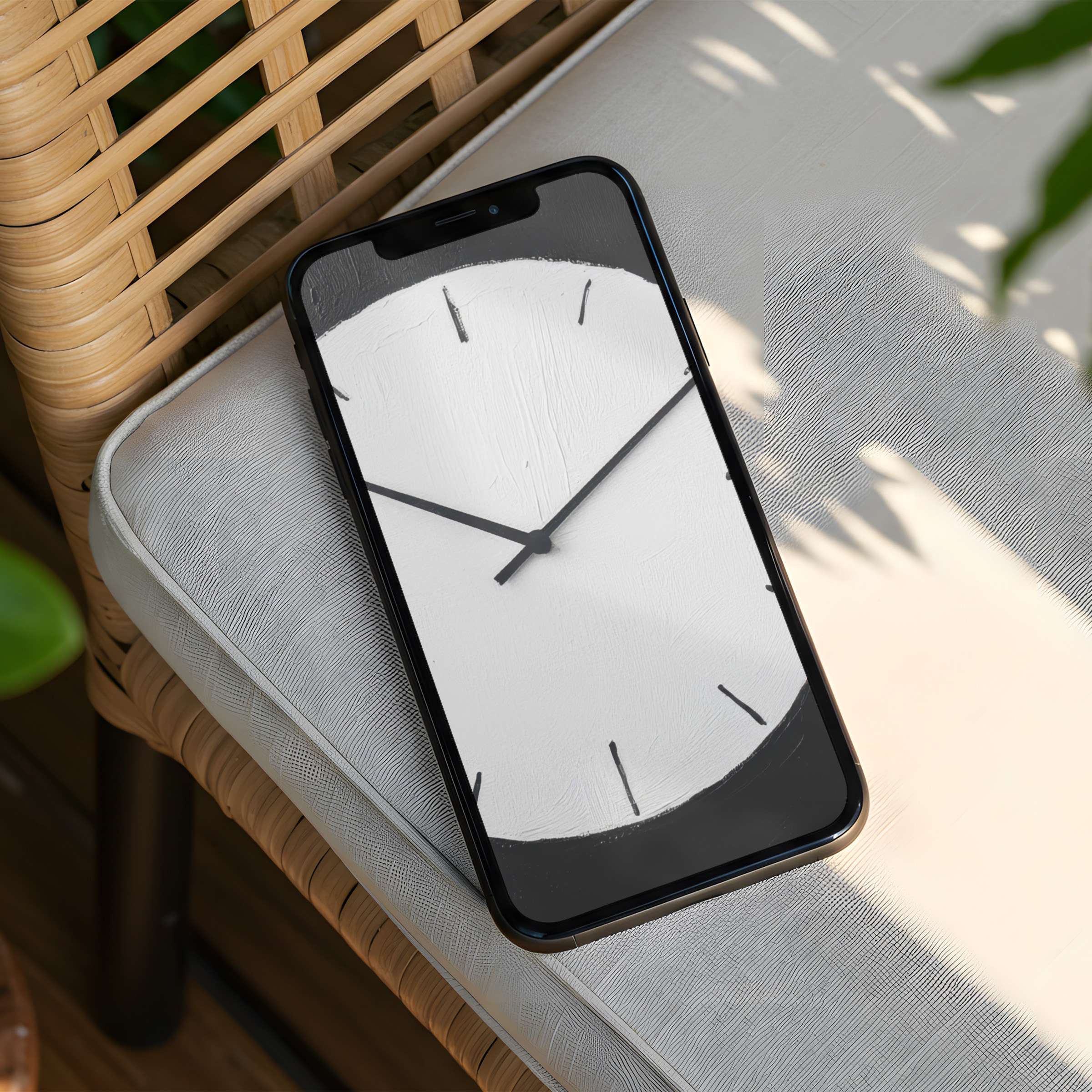 Minimalist clock iPhone background offers instant download for phone users seeking elegant, calming inspiration for mindful moments