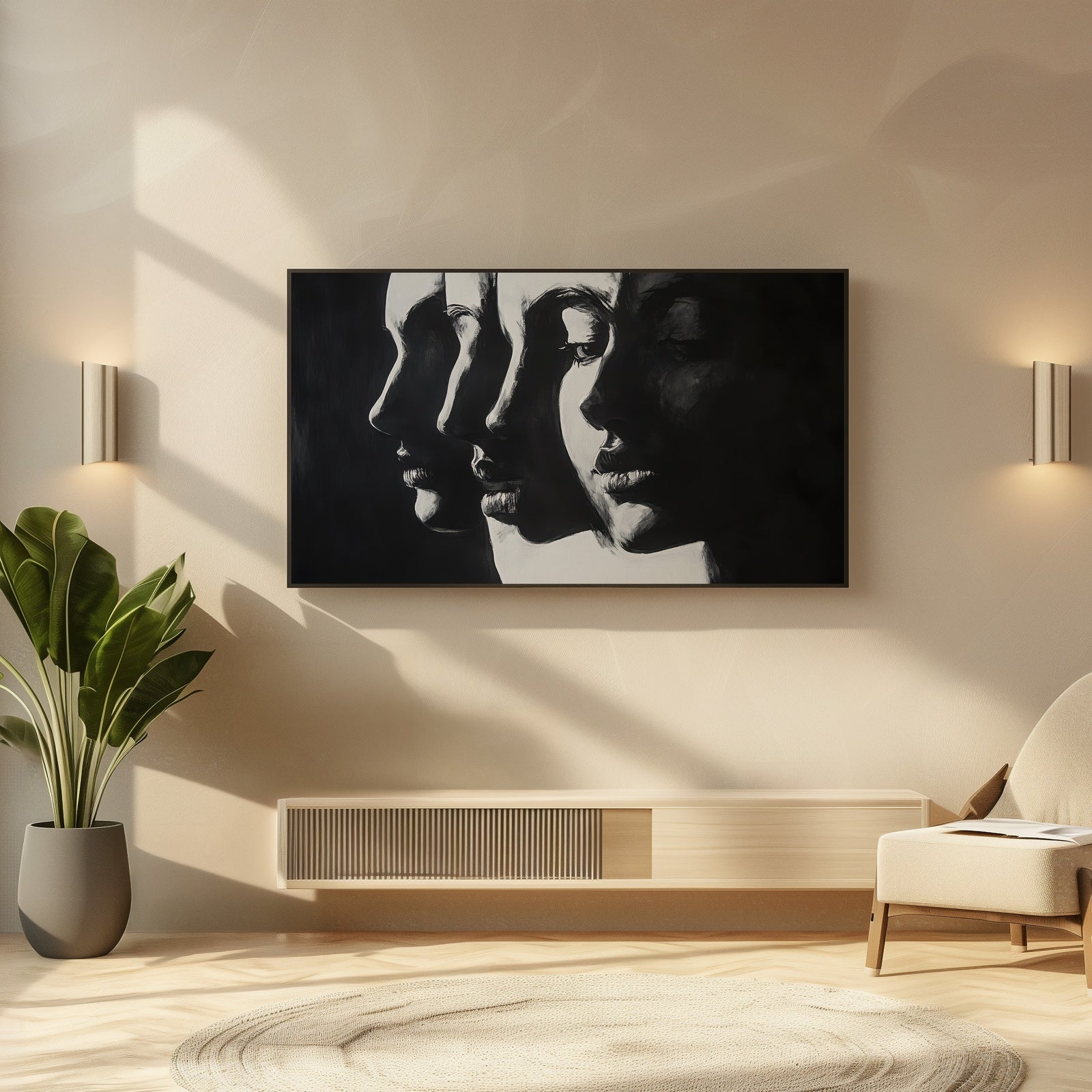 Black and White Portrait Frame TV Art