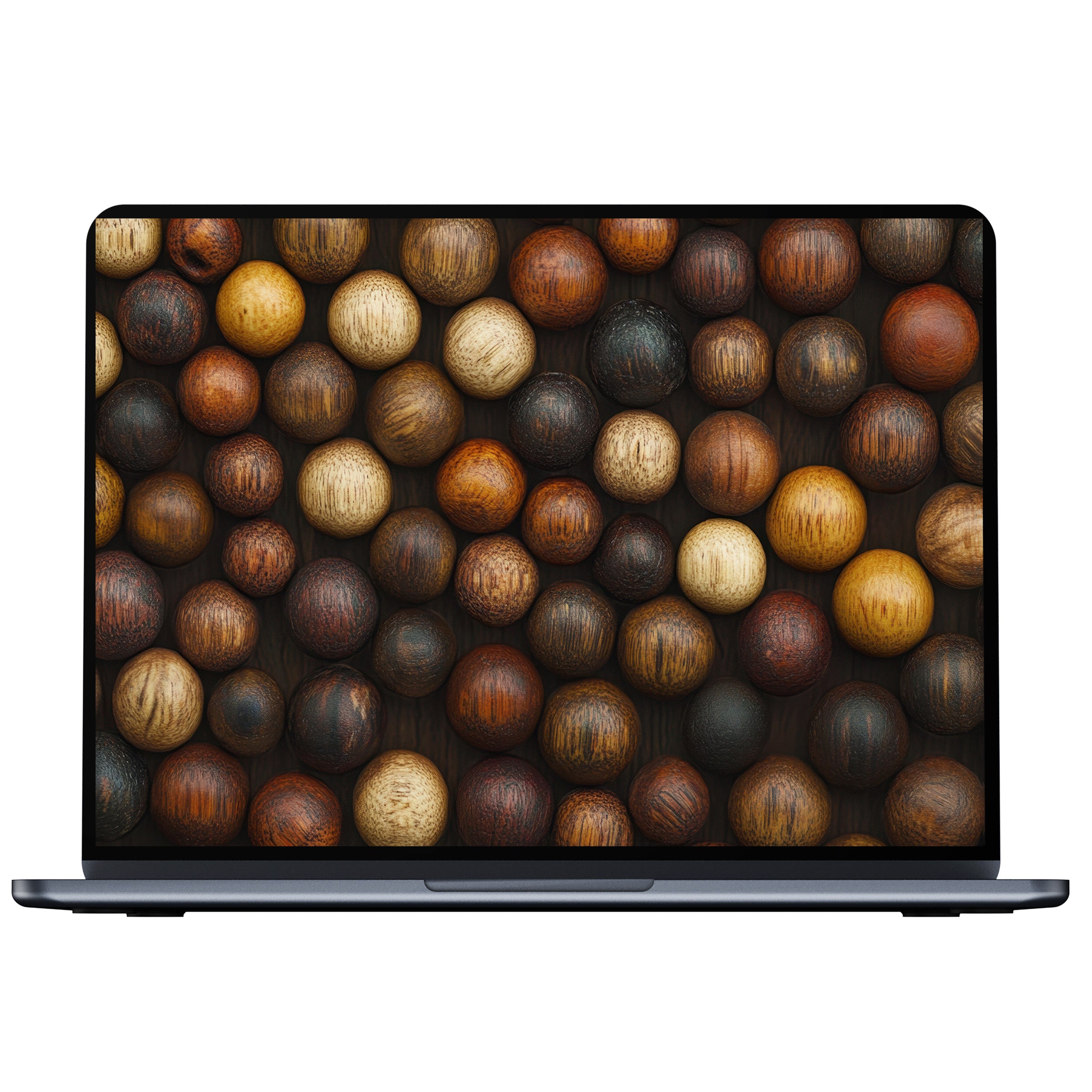 Boho desktop wallpaper with rich wooden textures offers elegance and mindfulness for digital download on PC, laptop, or Mac