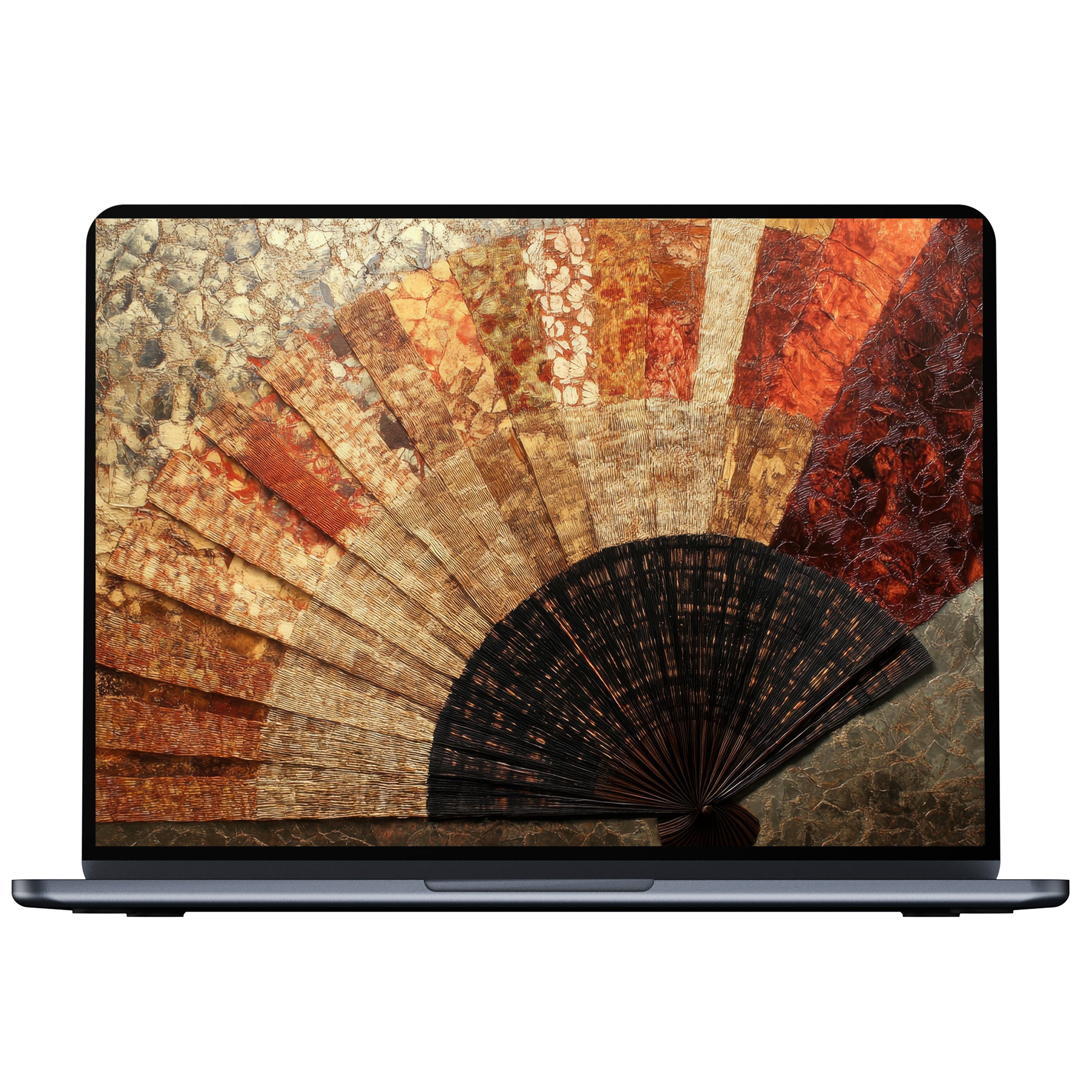Boho desktop wallpaper in earthy tones with rich textures offers elegance and calm for digital download on PC or laptop