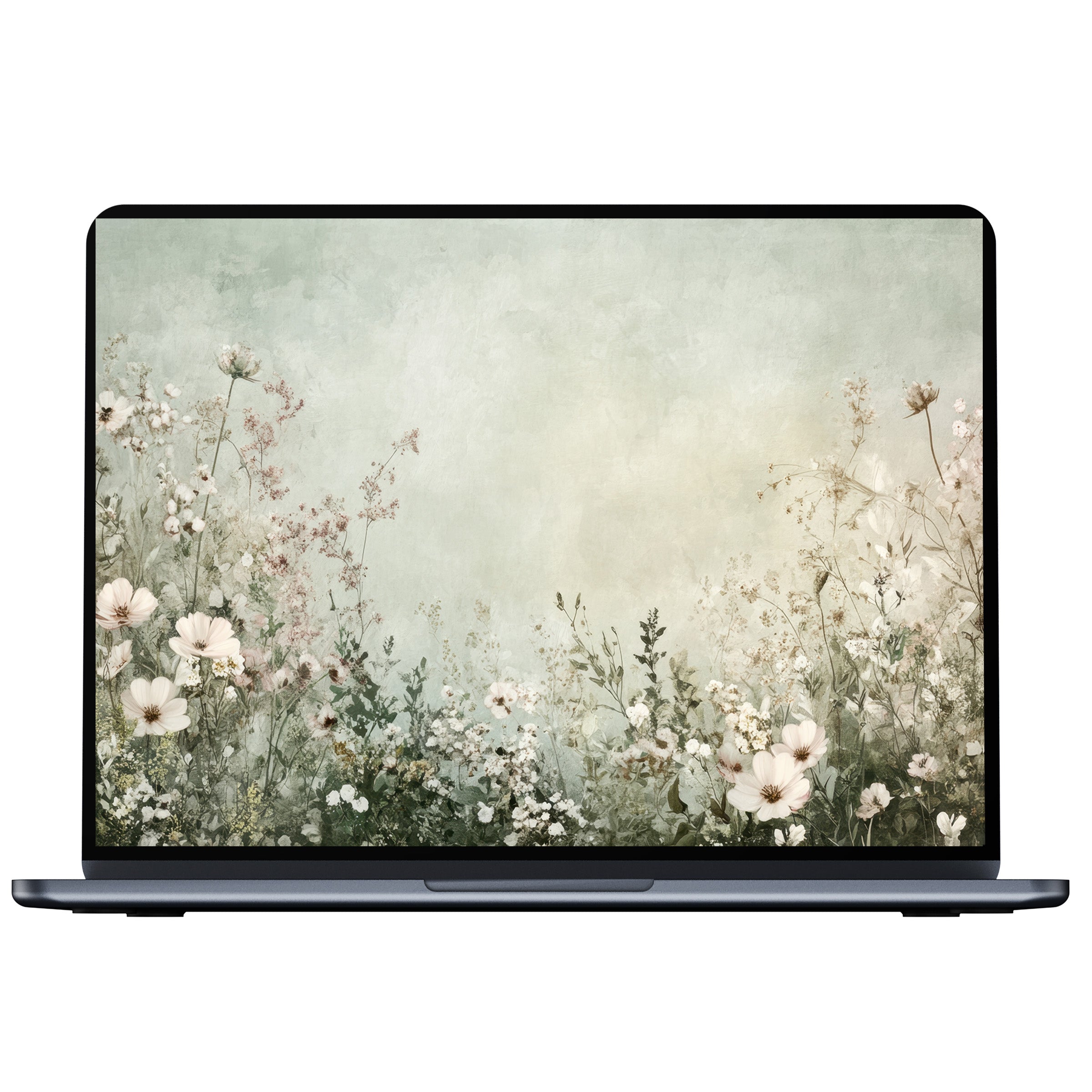 Boho desktop wallpaper featuring soft floral design in pastel hues offers digital download for elegant PC, Laptop, Mac screens